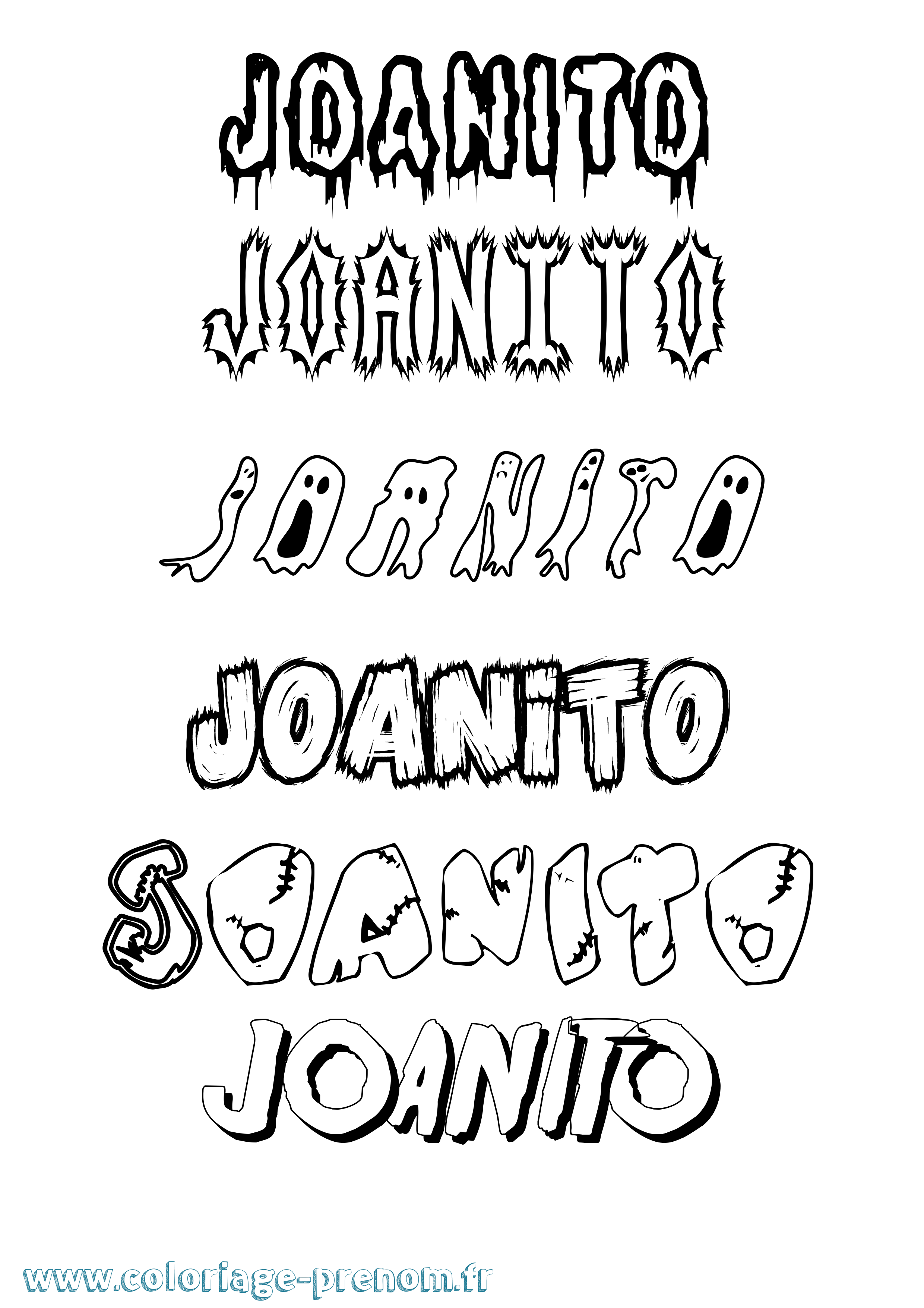 Coloriage Joanito Frisson Coloriage prénom Joanito Frisson
