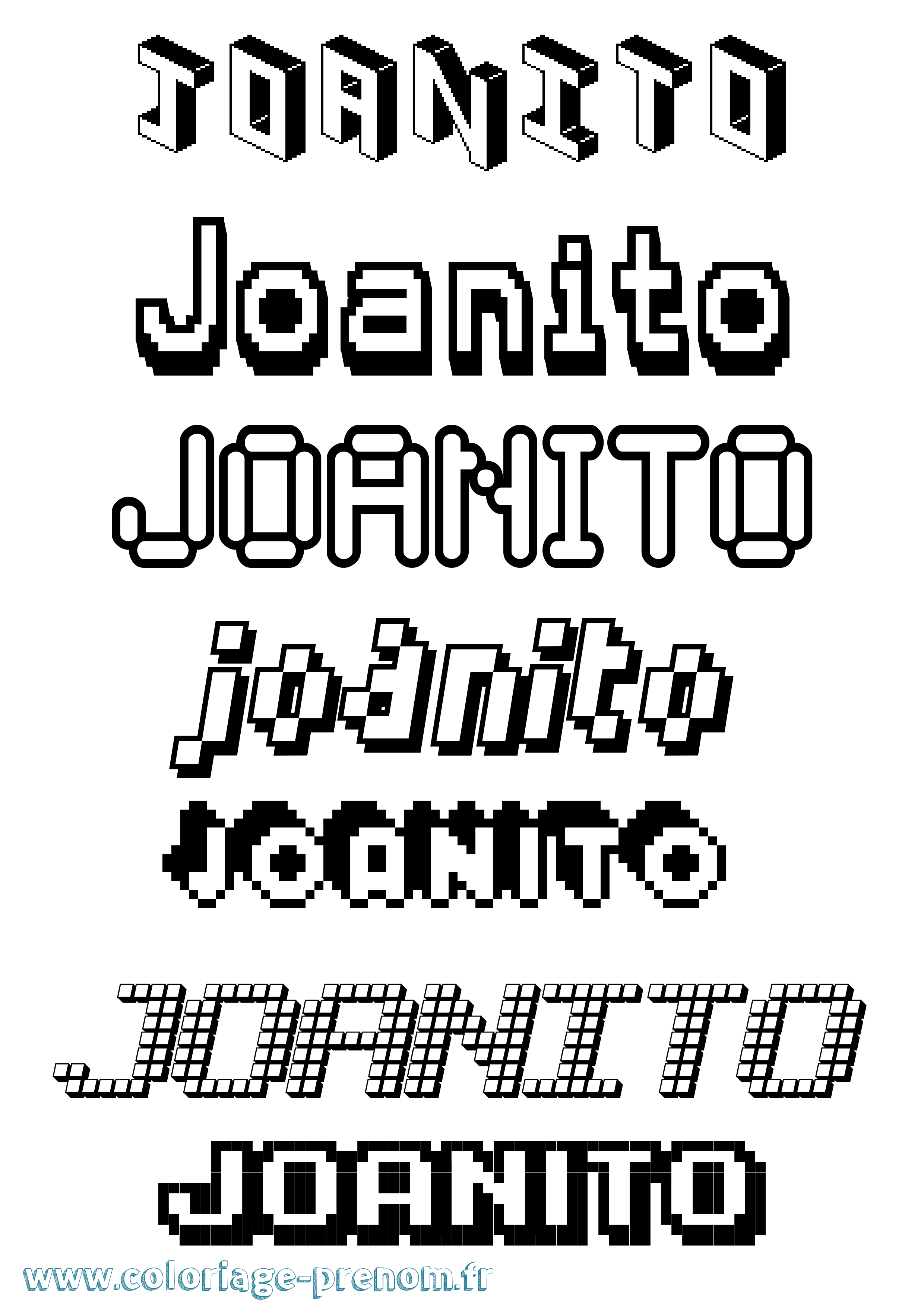 Coloriage Joanito Pixel Coloriage prénom Joanito Pixel