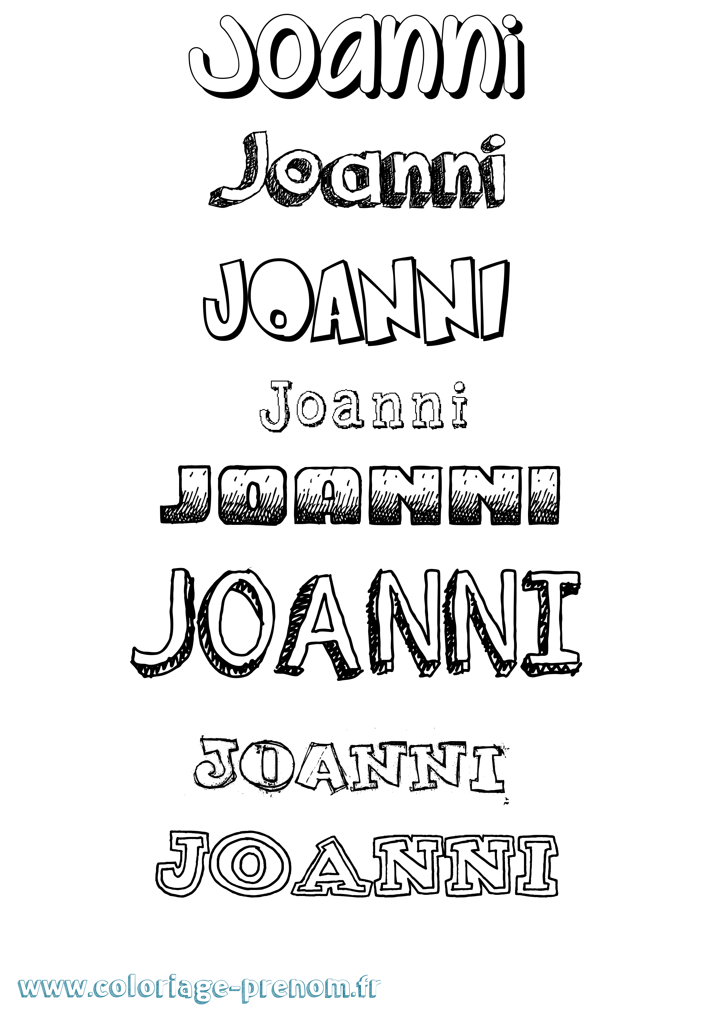 Coloriage Joanni Dessiné Coloriage prénom Joanni Dessiné