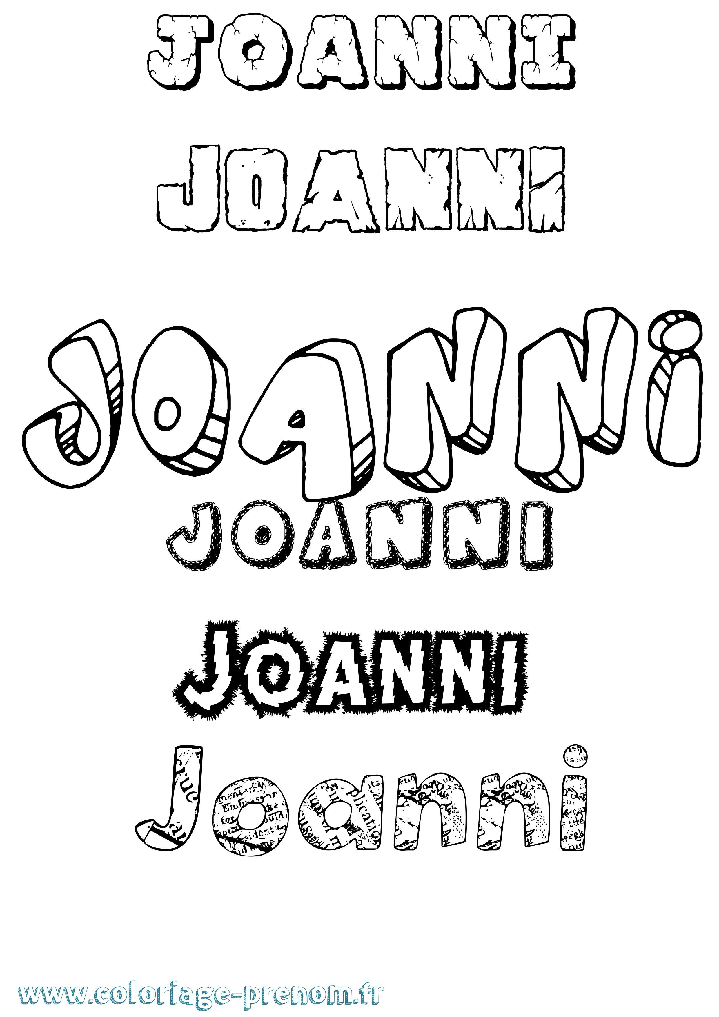 Coloriage Joanni Destructuré Coloriage prénom Joanni Destructuré