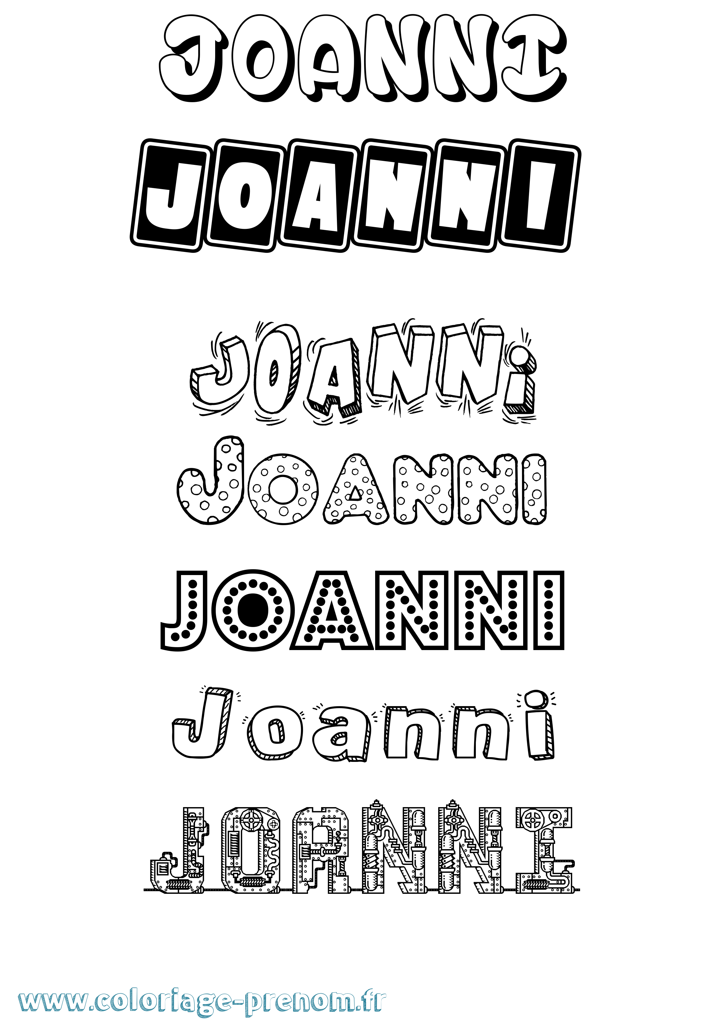 Coloriage Joanni Fun Coloriage prénom Joanni Fun