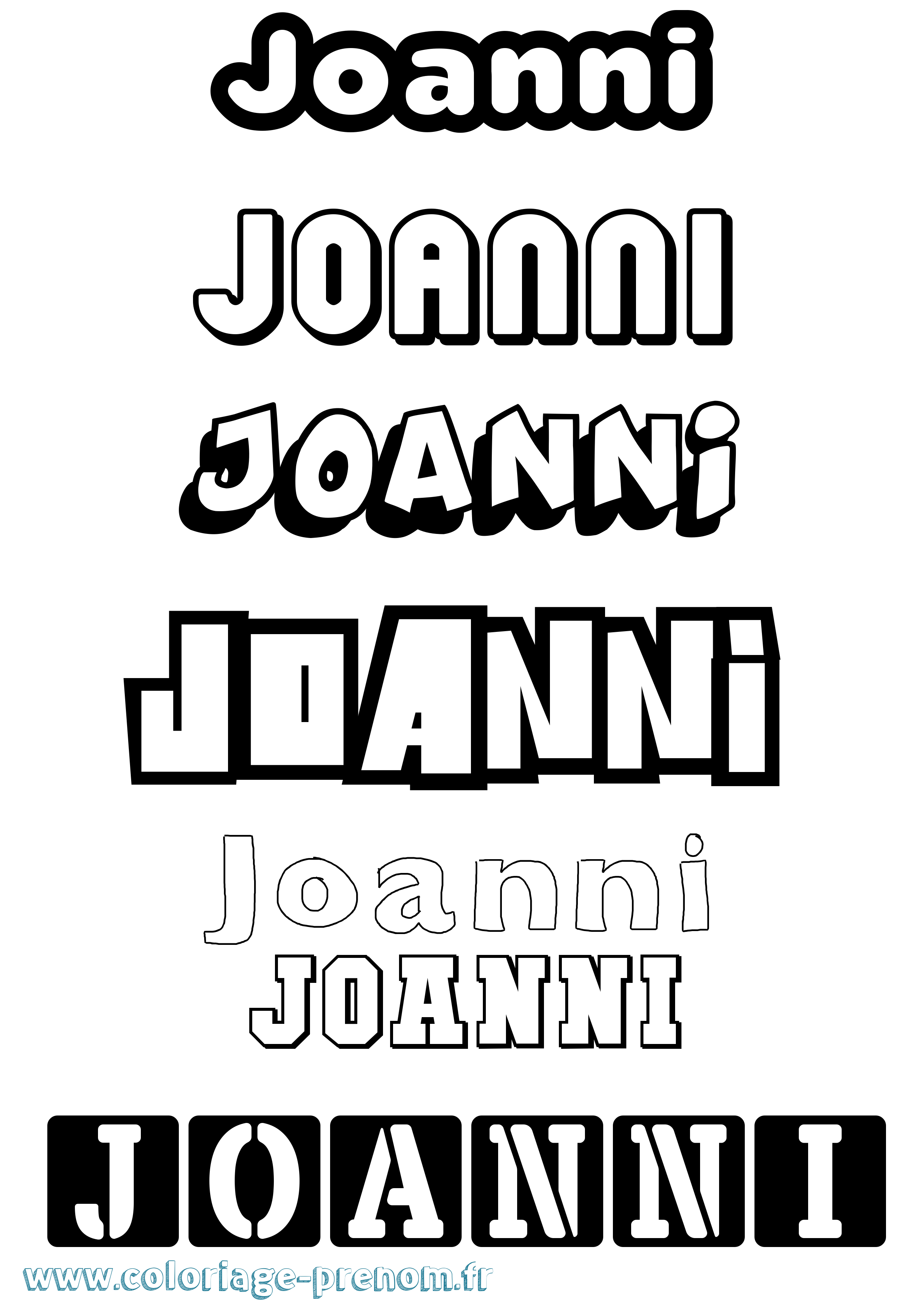 Coloriage Joanni Simple Coloriage prénom Joanni Simple