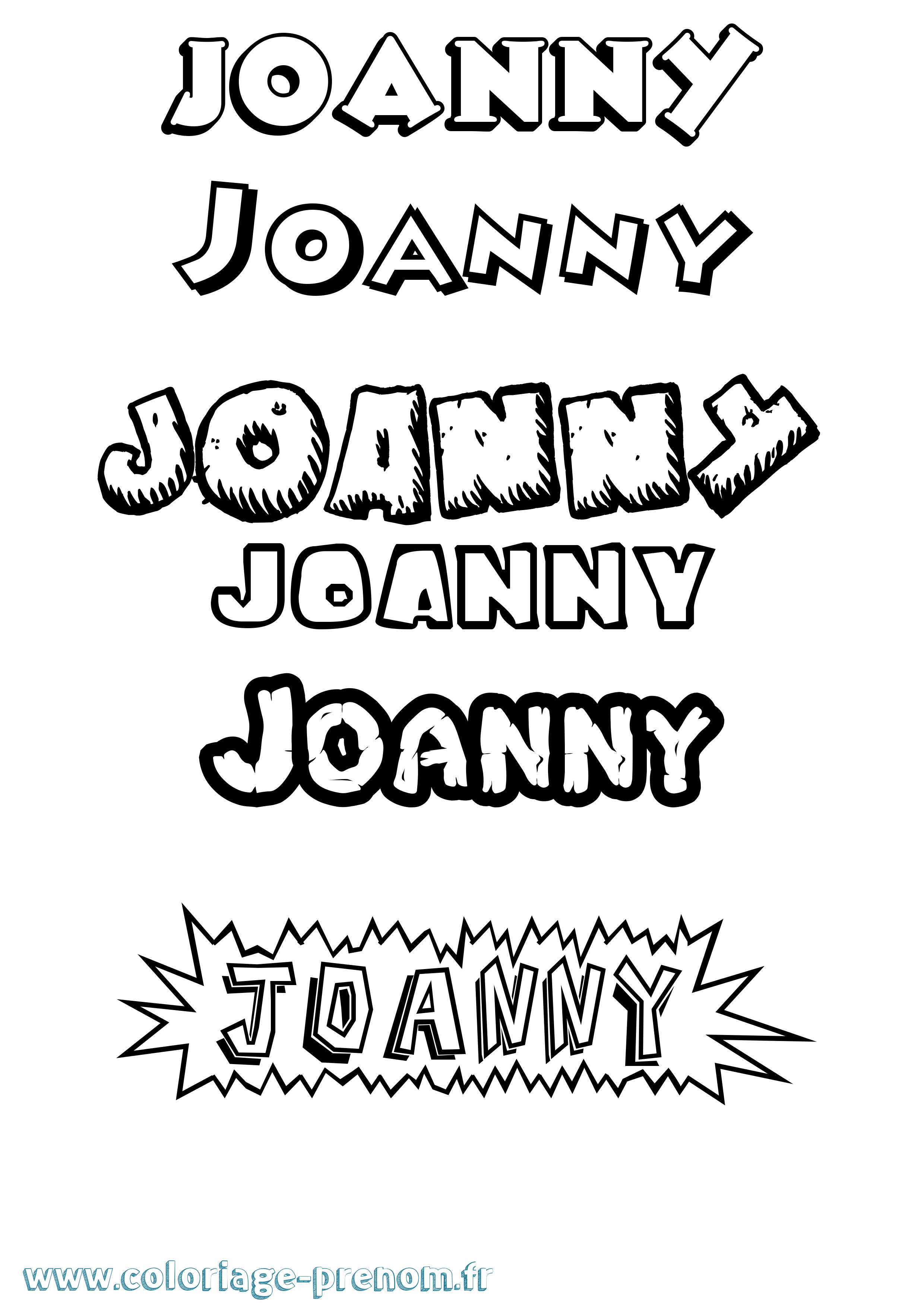 Coloriage Joanny Dessin Animé Coloriage prénom Joanny Dessin Animé