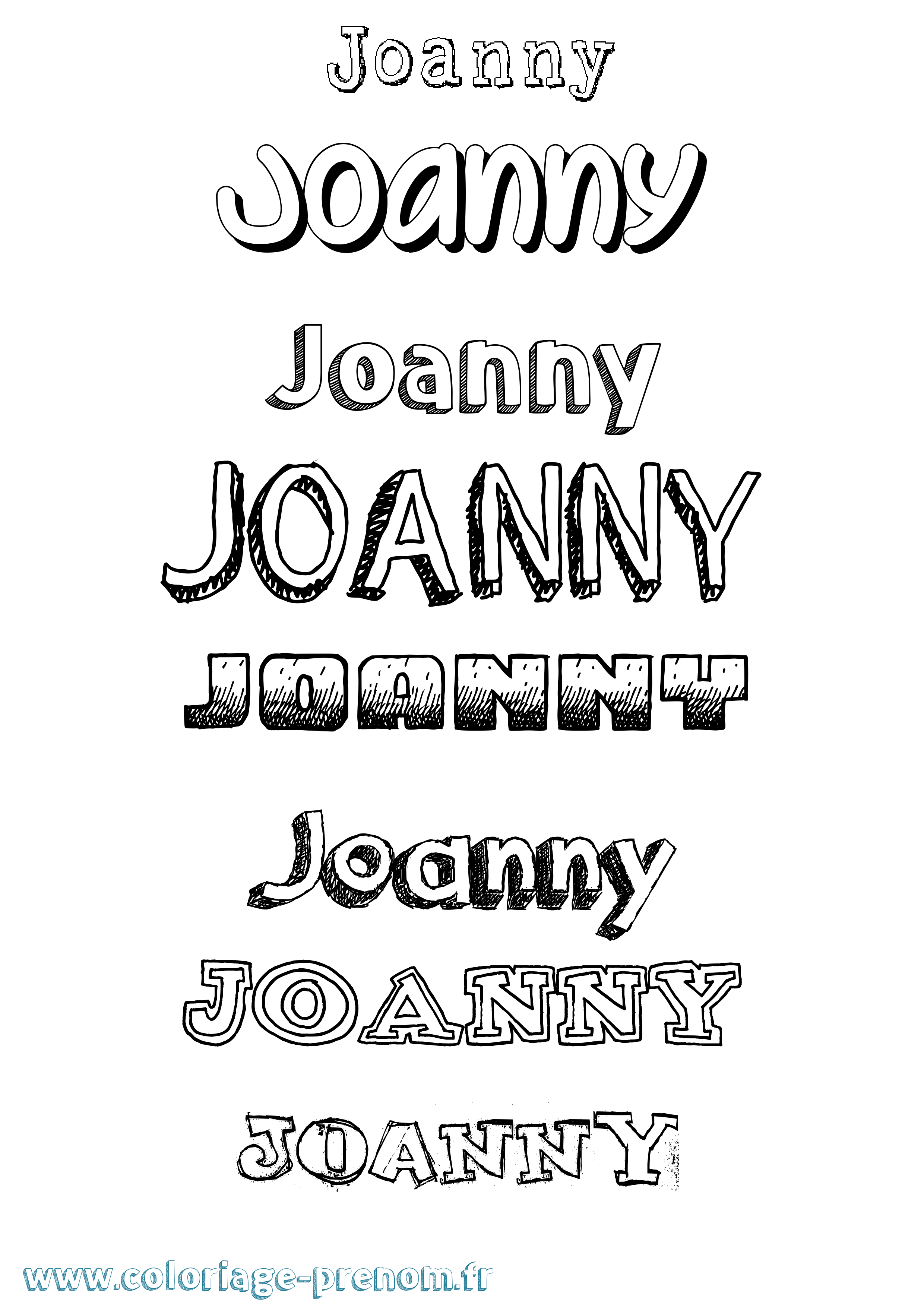 Coloriage Joanny Dessiné Coloriage prénom Joanny Dessiné