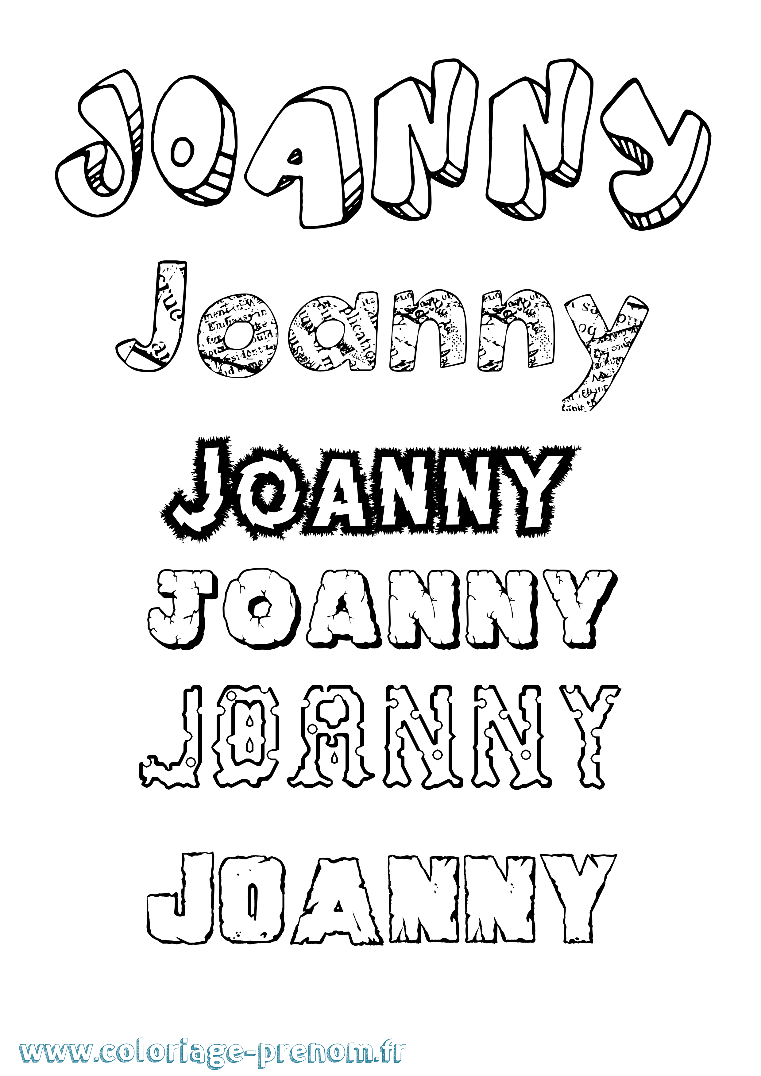 Coloriage Joanny Destructuré Coloriage prénom Joanny Destructuré