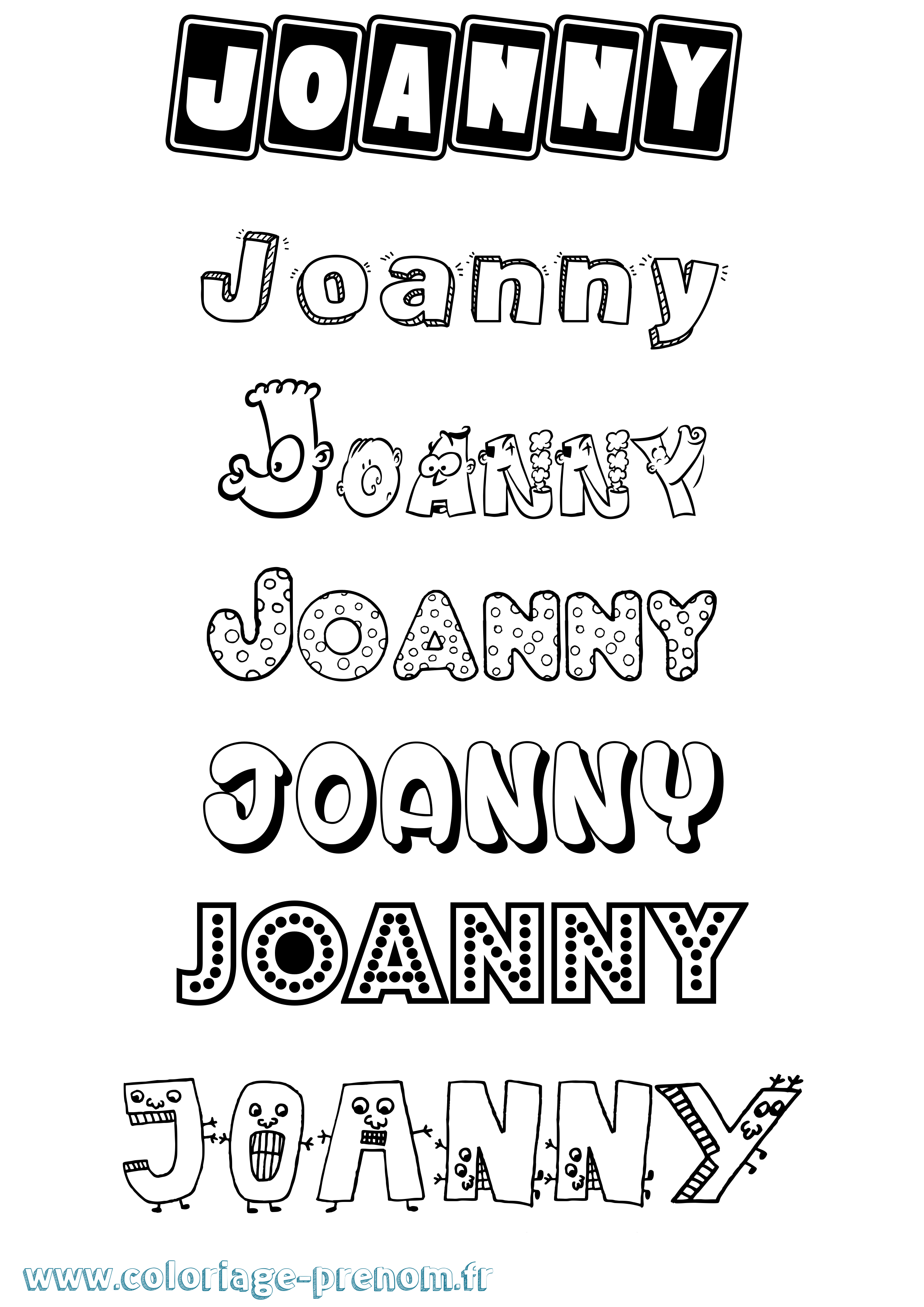 Coloriage Joanny Fun Coloriage prénom Joanny Fun
