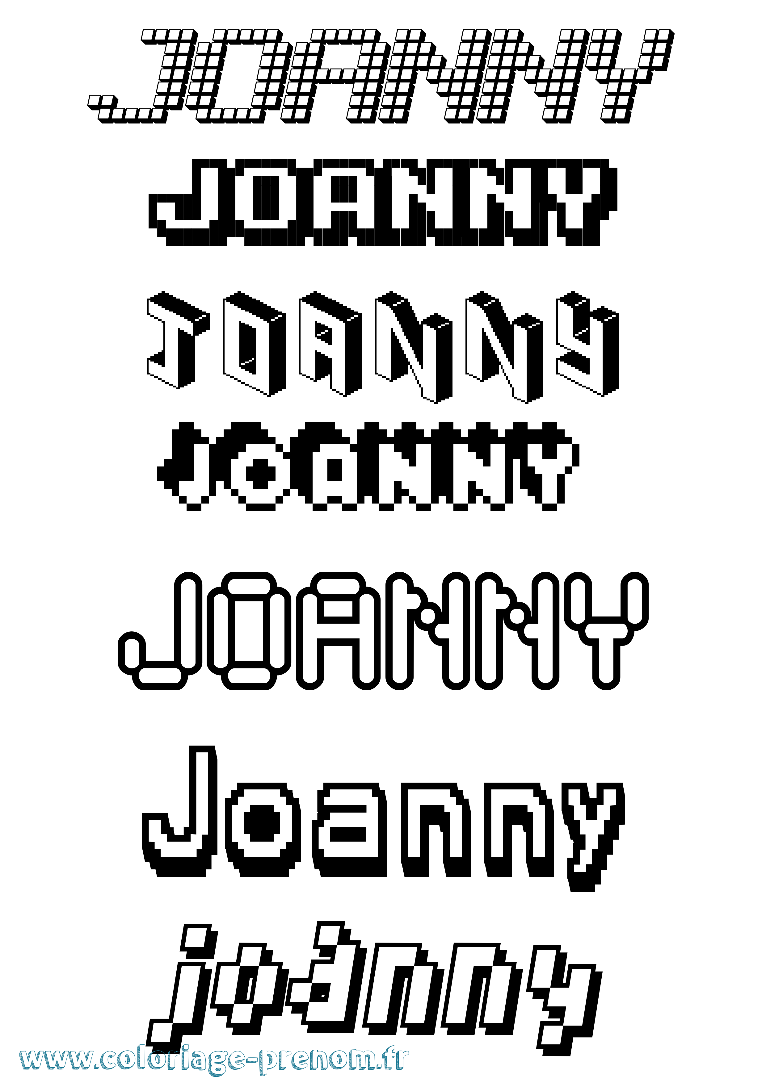 Coloriage Joanny Pixel Coloriage prénom Joanny Pixel