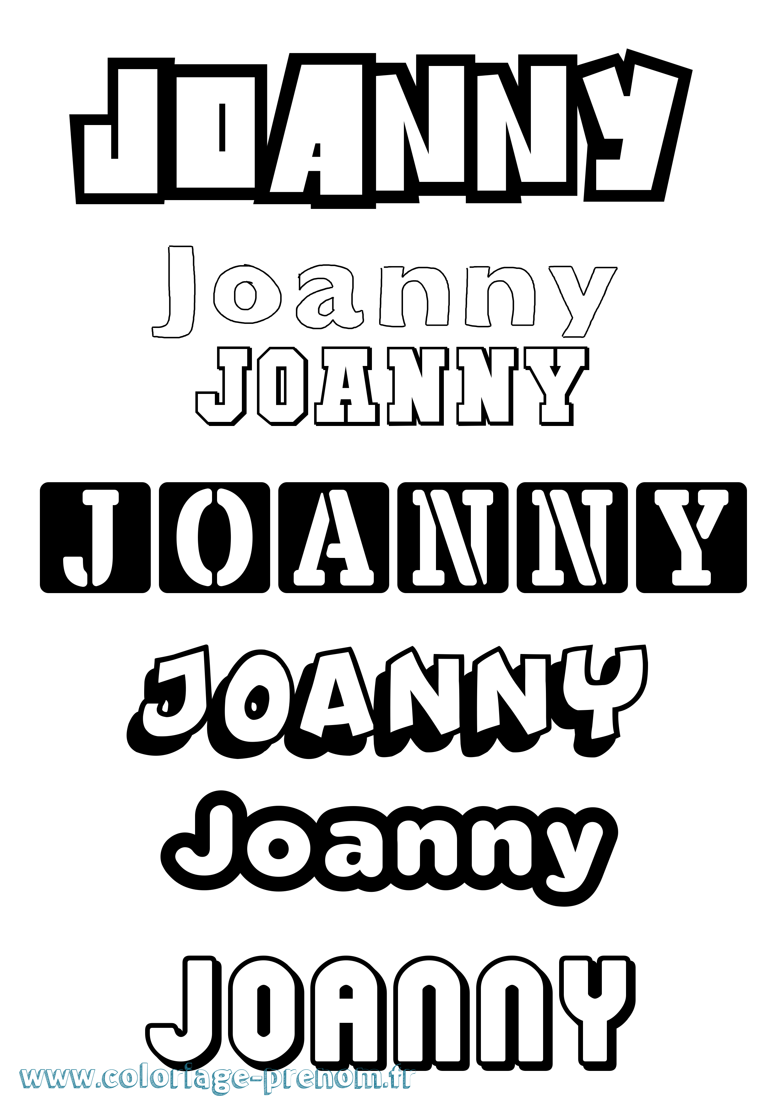 Coloriage Joanny Simple Coloriage prénom Joanny Simple