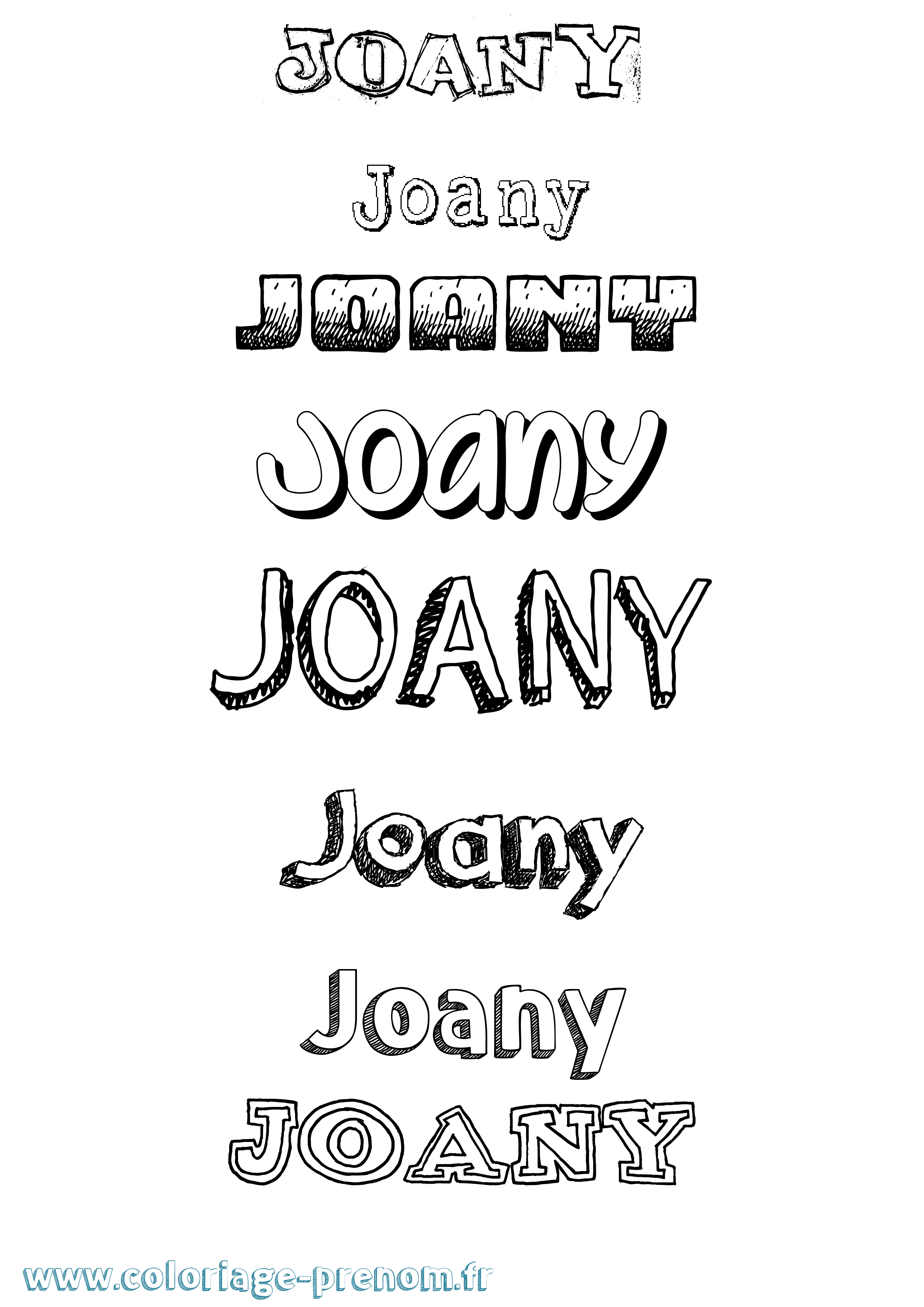 Coloriage Joany Dessiné Coloriage prénom Joany Dessiné