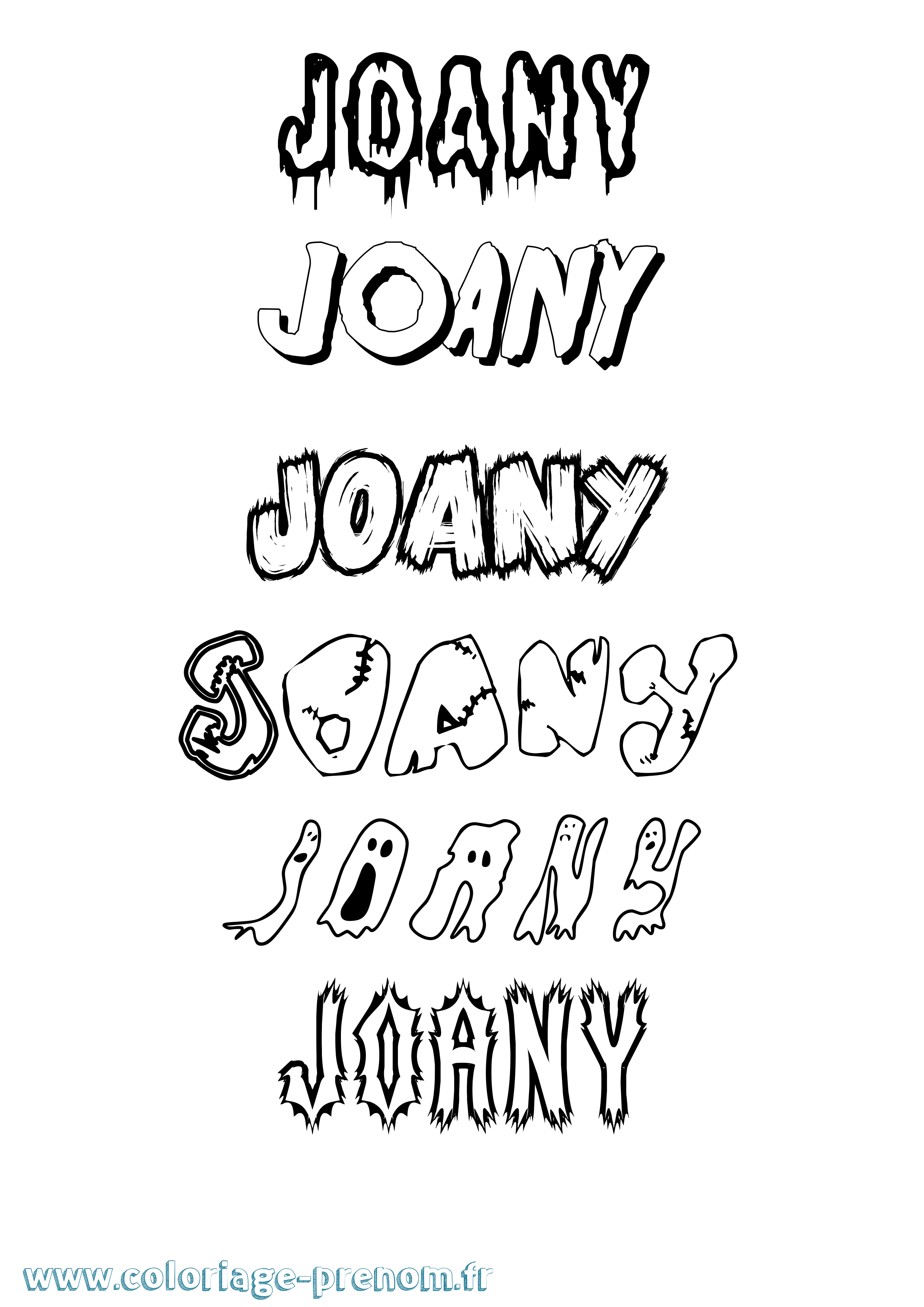 Coloriage Joany Frisson Coloriage prénom Joany Frisson