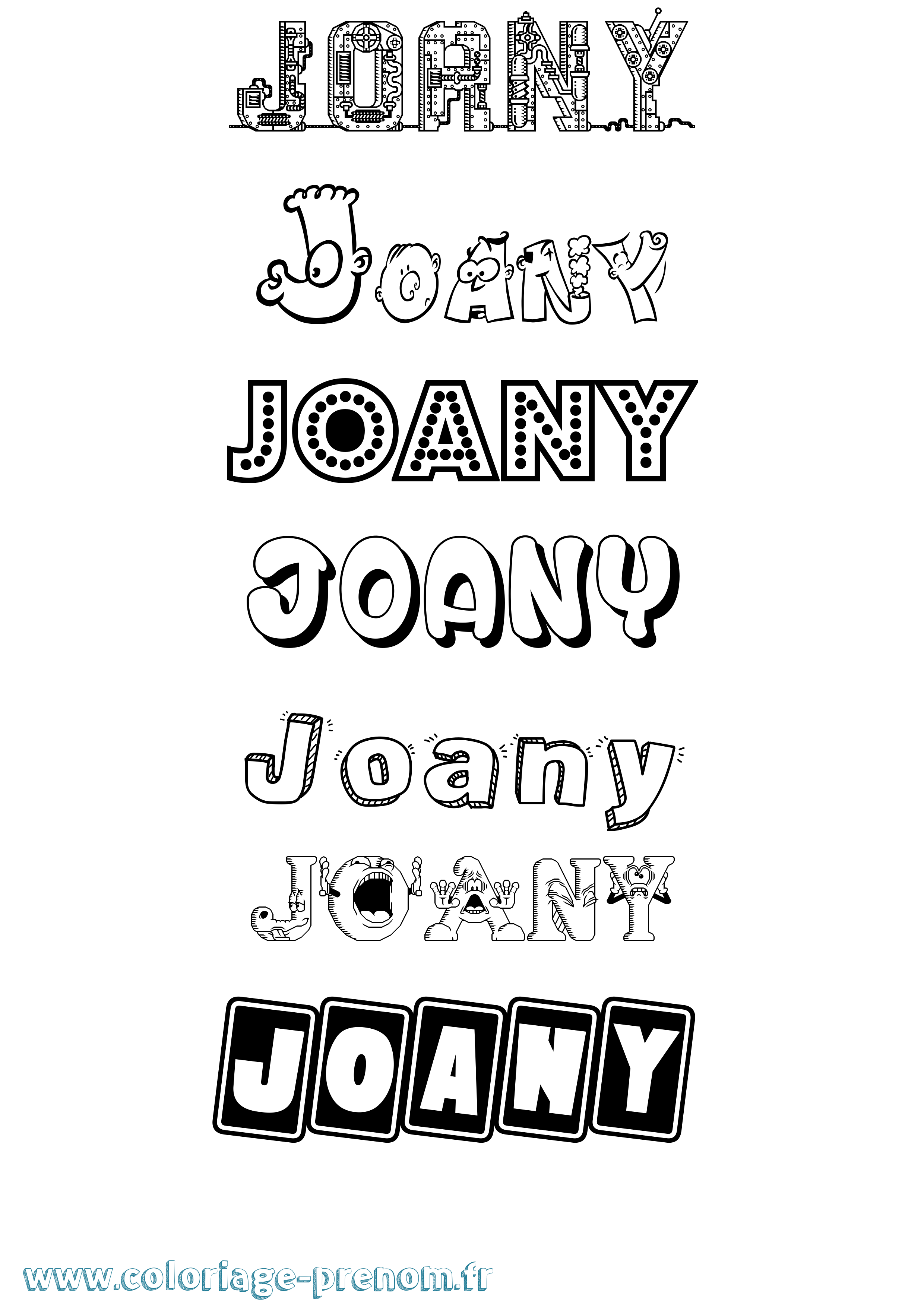 Coloriage Joany Fun Coloriage prénom Joany Fun