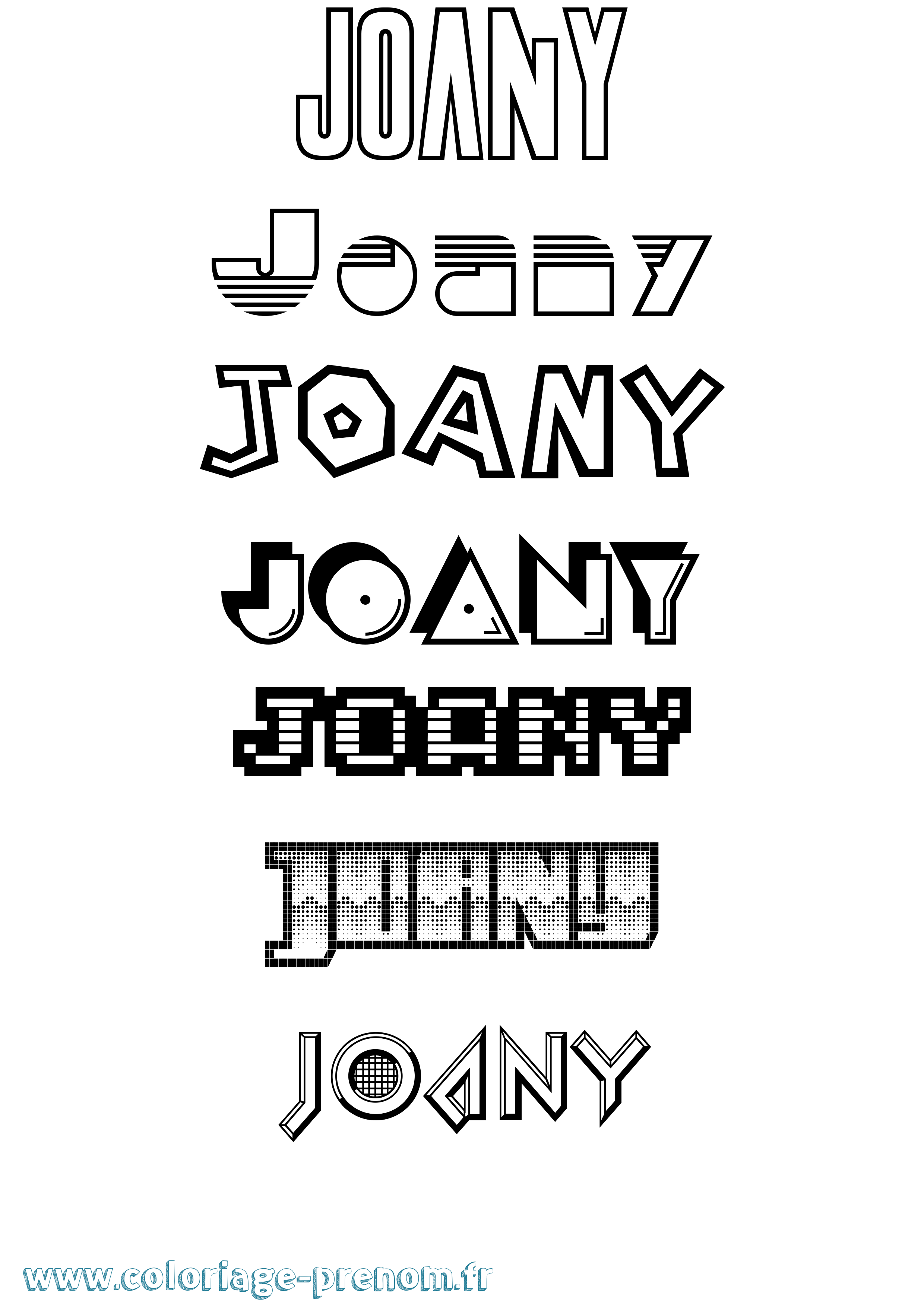 Coloriage Joany Jeux Vidéos Coloriage prénom Joany Jeux Vidéos