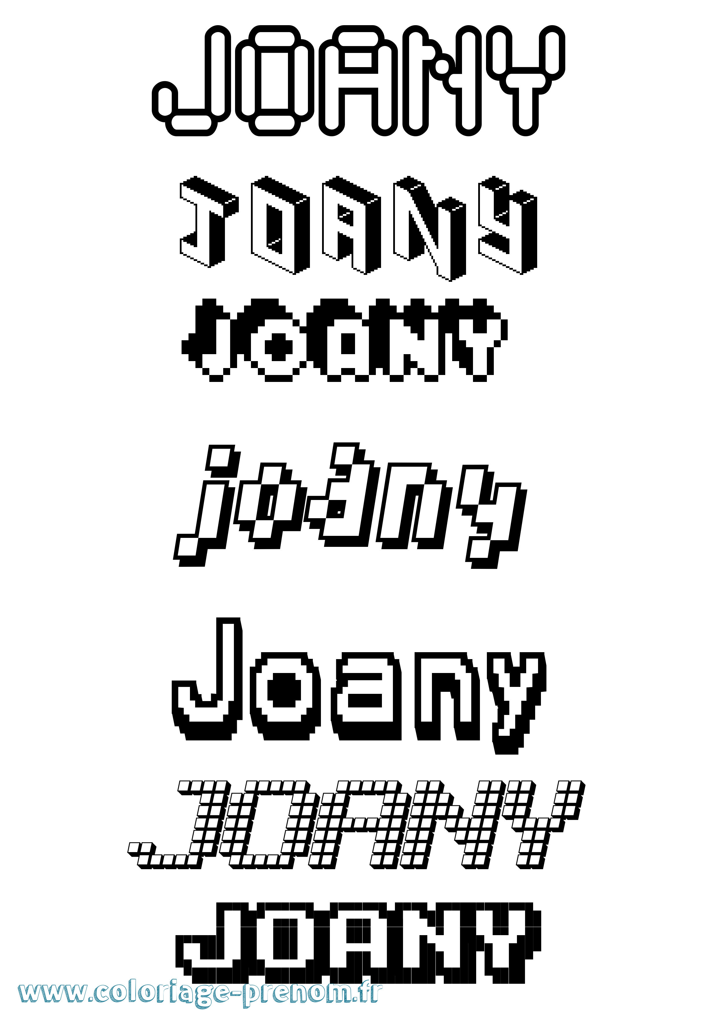 Coloriage Joany Pixel Coloriage prénom Joany Pixel