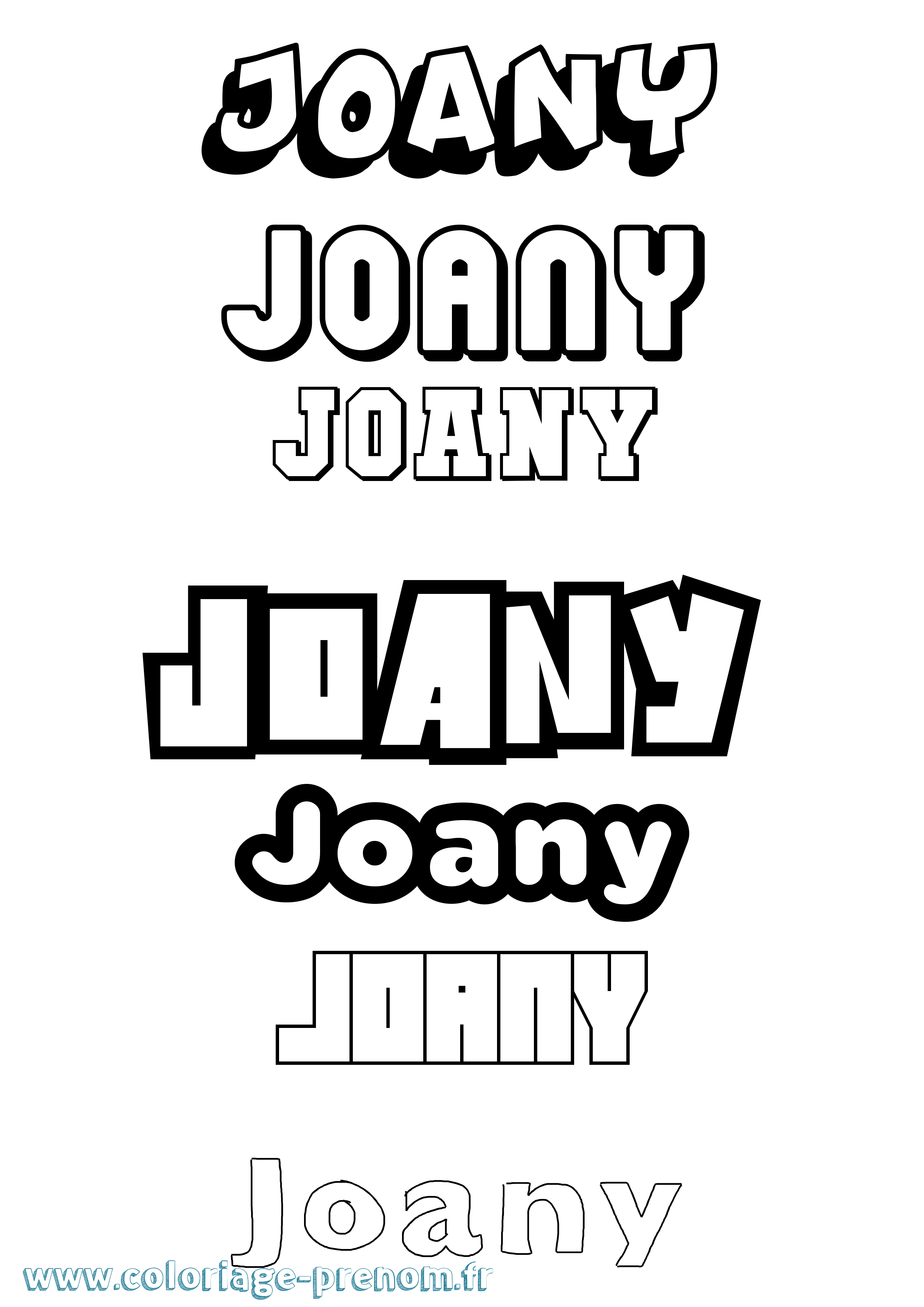 Coloriage Joany Simple Coloriage prénom Joany Simple