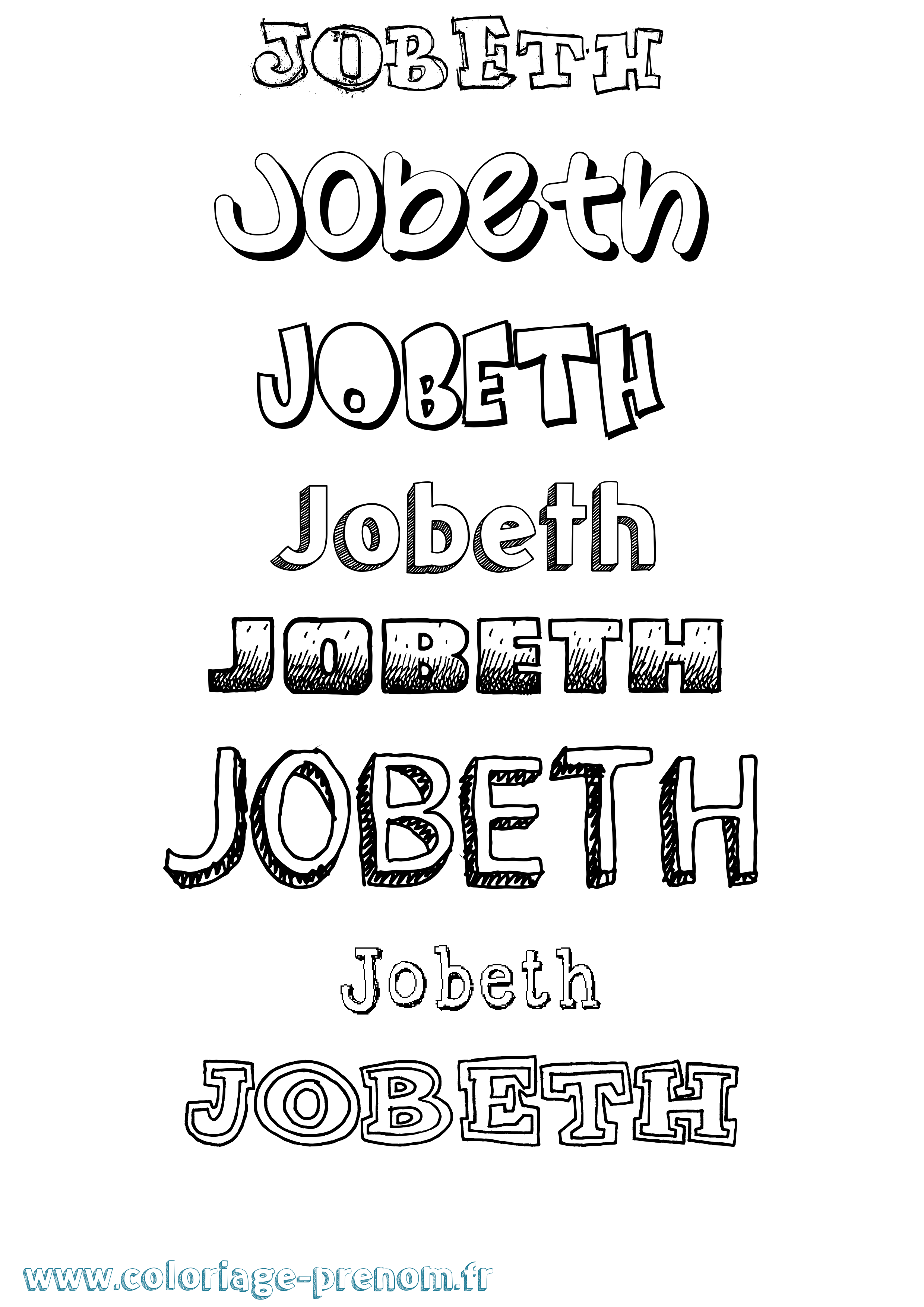 Coloriage Jobeth Dessiné Coloriage prénom Jobeth Dessiné