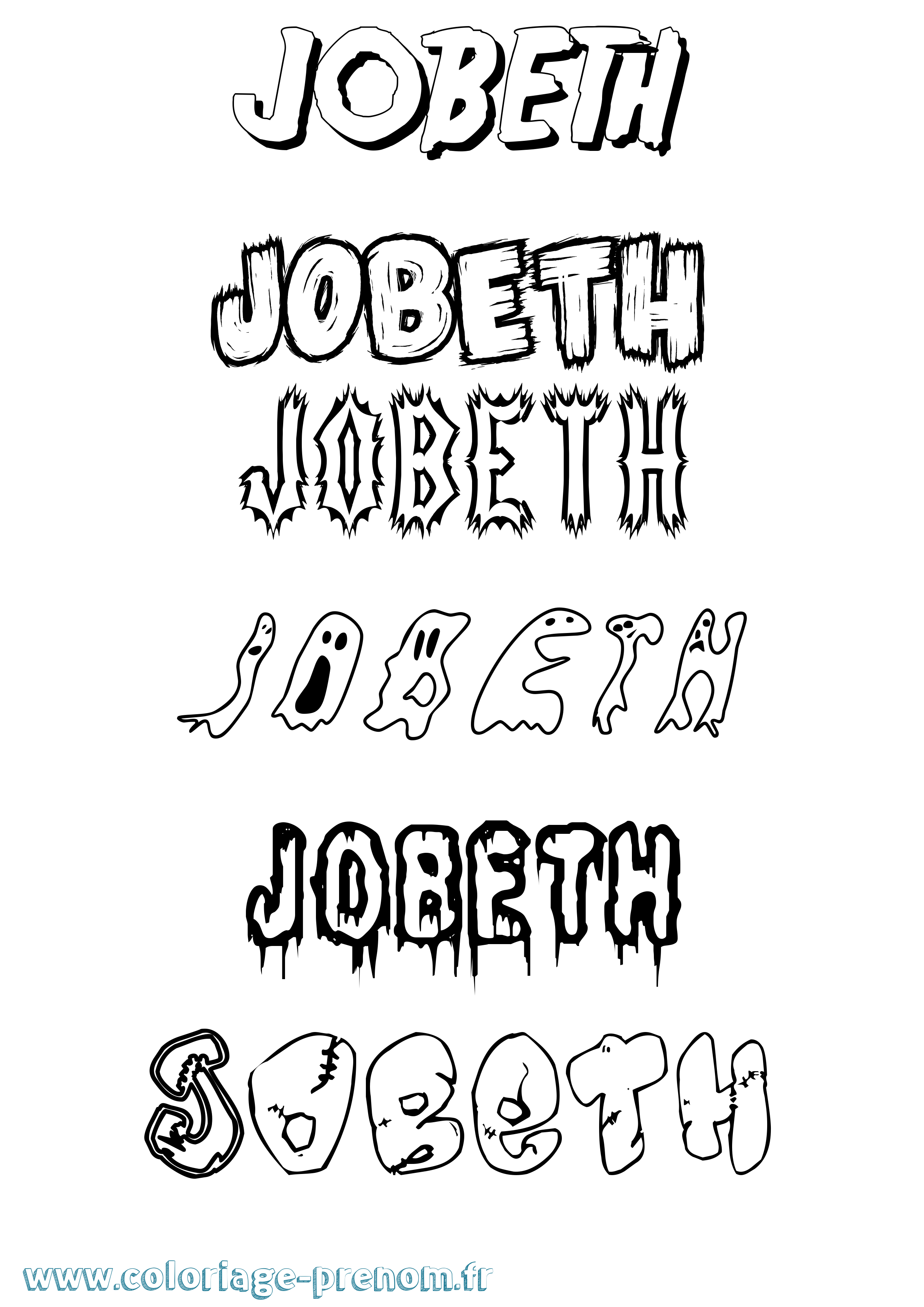Coloriage Jobeth Frisson Coloriage prénom Jobeth Frisson