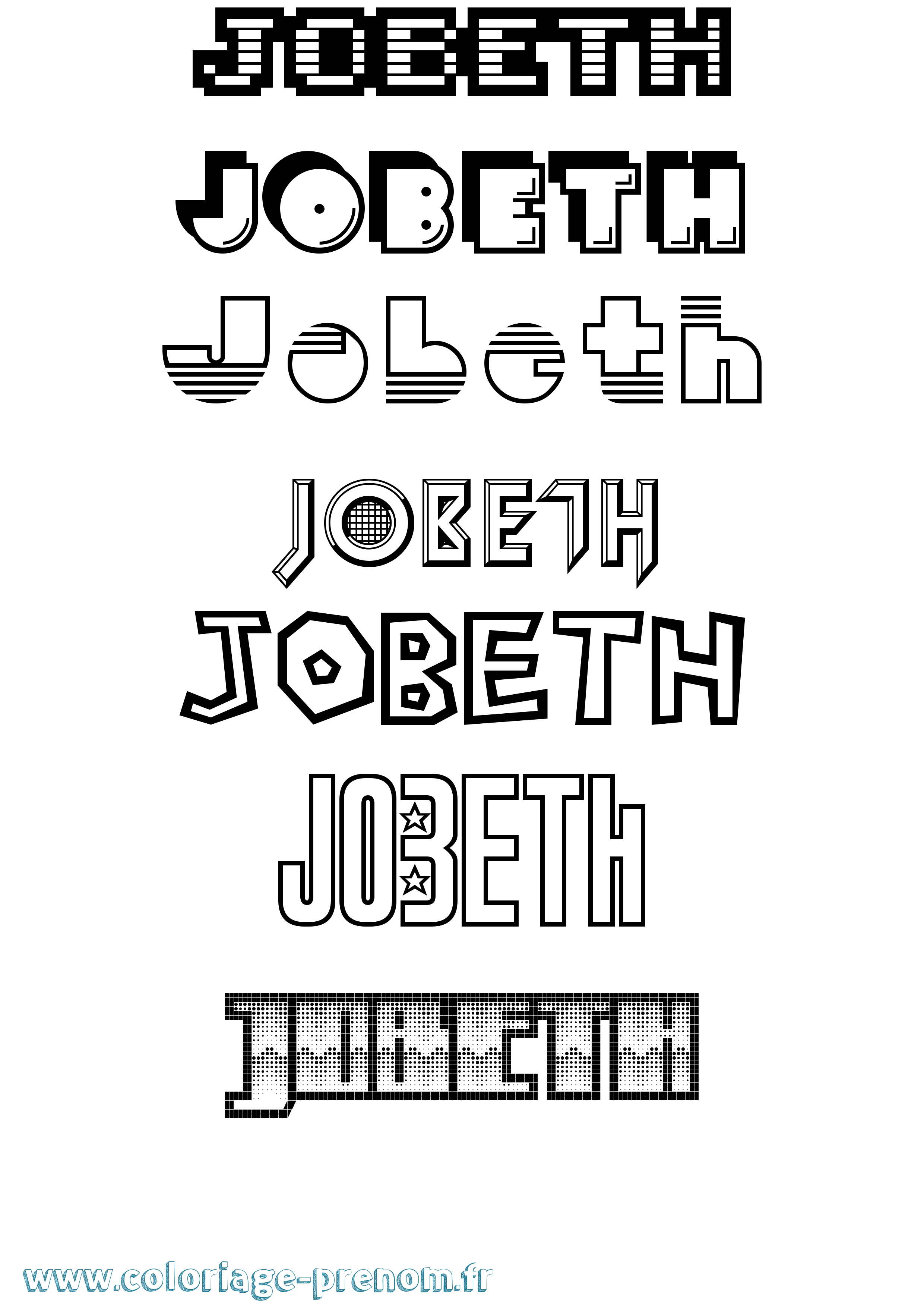 Coloriage Jobeth Jeux Vidéos Coloriage prénom Jobeth Jeux Vidéos