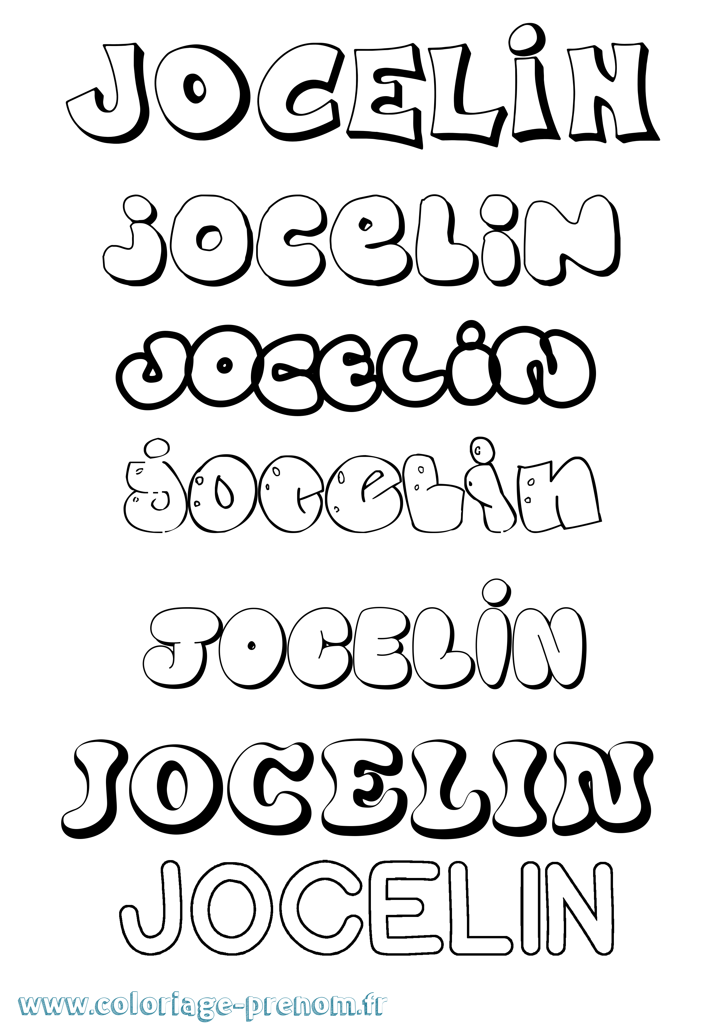 Coloriage Jocelin Bubble Coloriage prénom Jocelin Bubble
