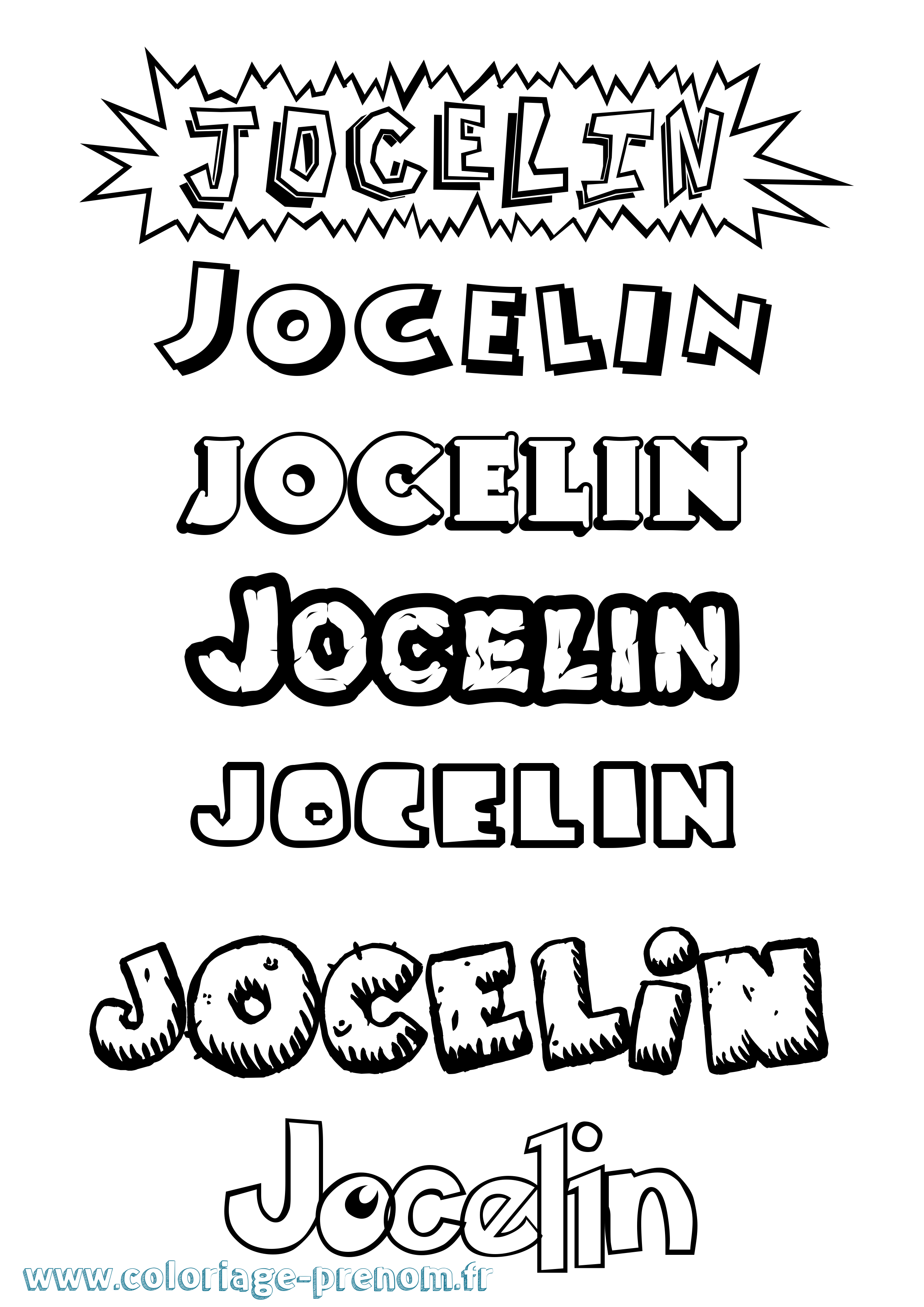 Coloriage Jocelin Dessin Animé Coloriage prénom Jocelin Dessin Animé