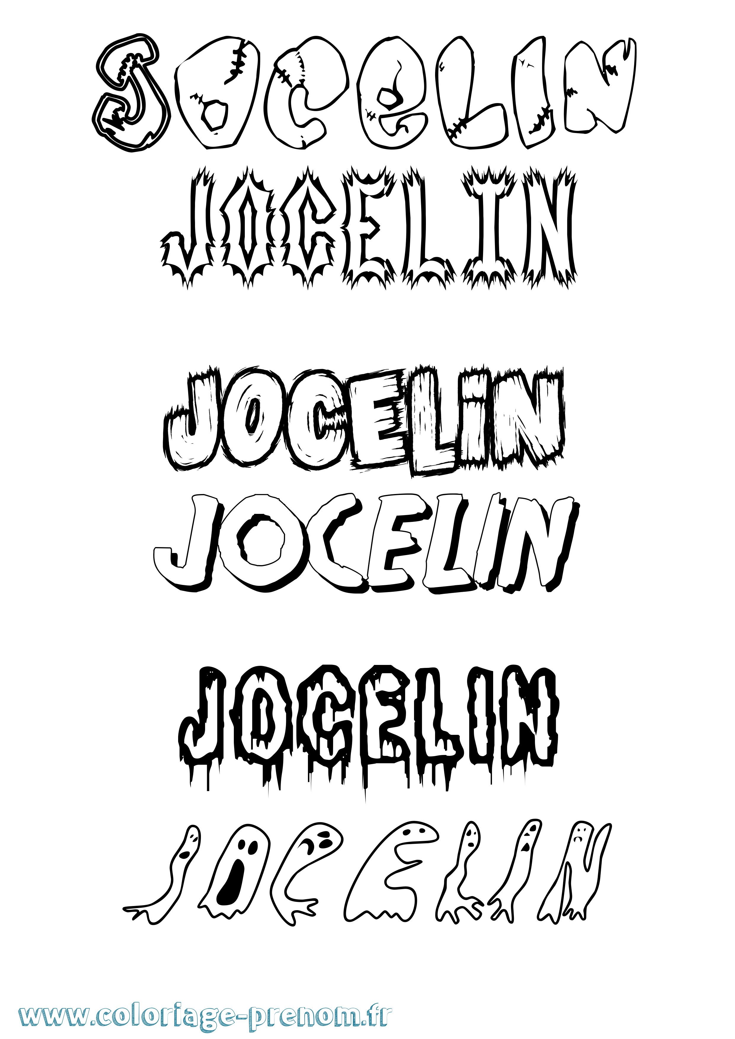 Coloriage Jocelin Frisson Coloriage prénom Jocelin Frisson