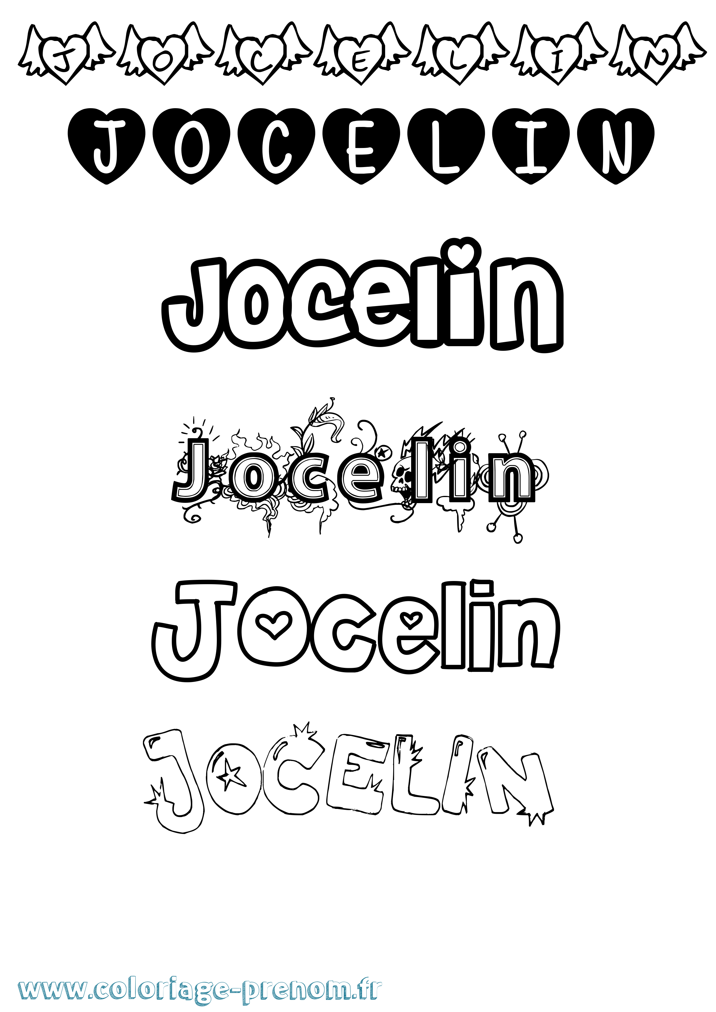 Coloriage Jocelin Girly Coloriage prénom Jocelin Girly