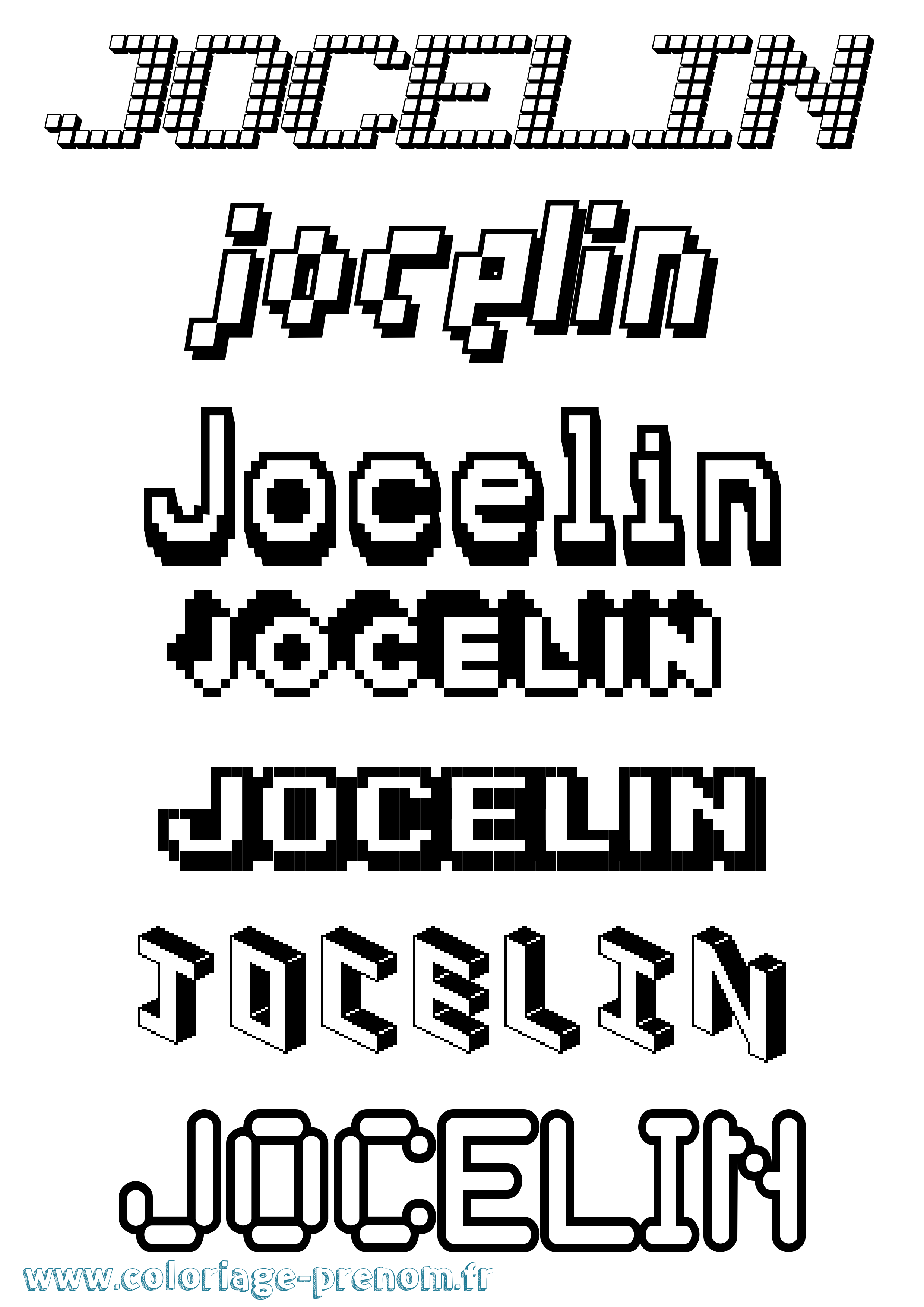 Coloriage Jocelin Pixel Coloriage prénom Jocelin Pixel