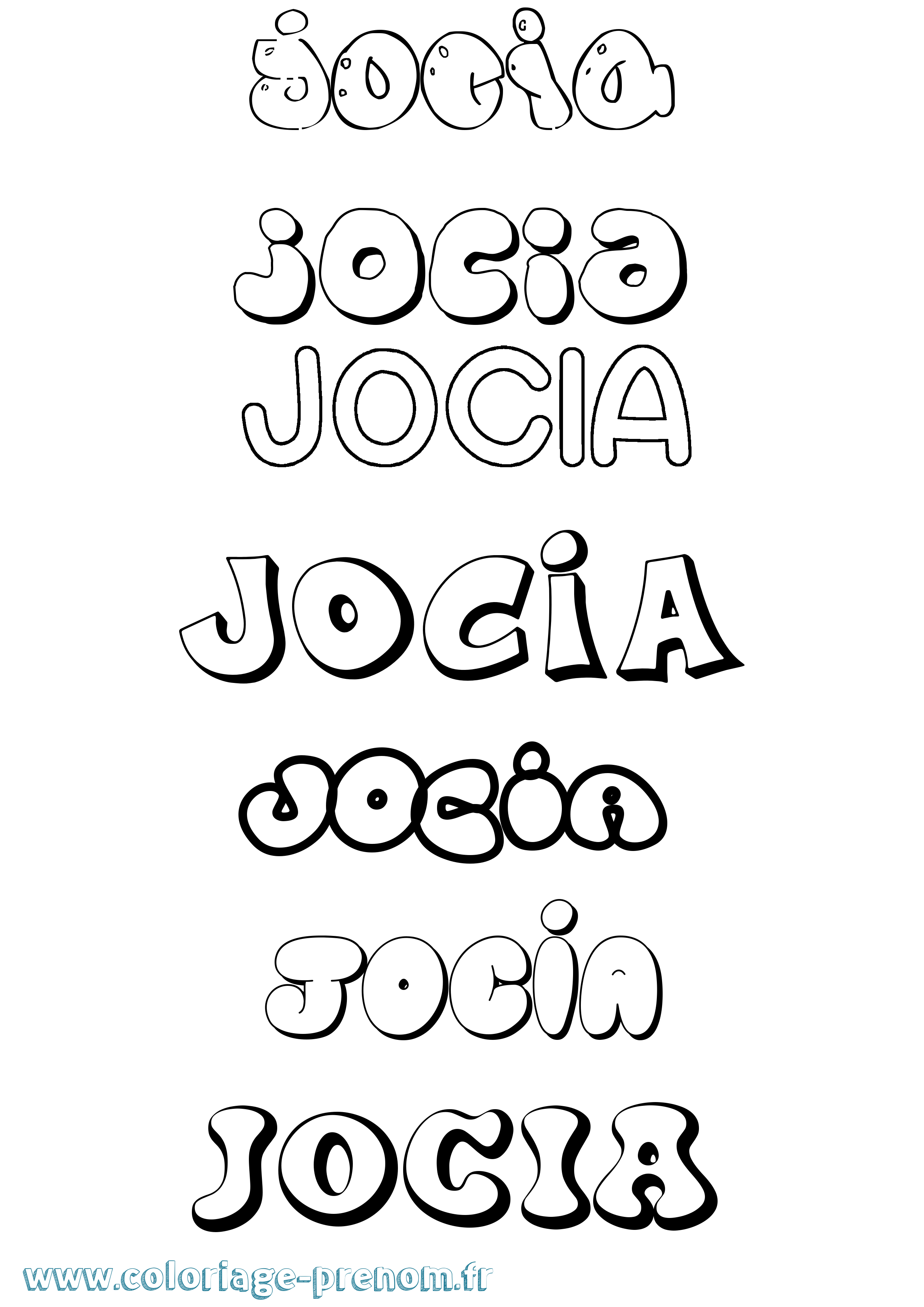 Coloriage Jocia Bubble Coloriage prénom Jocia Bubble