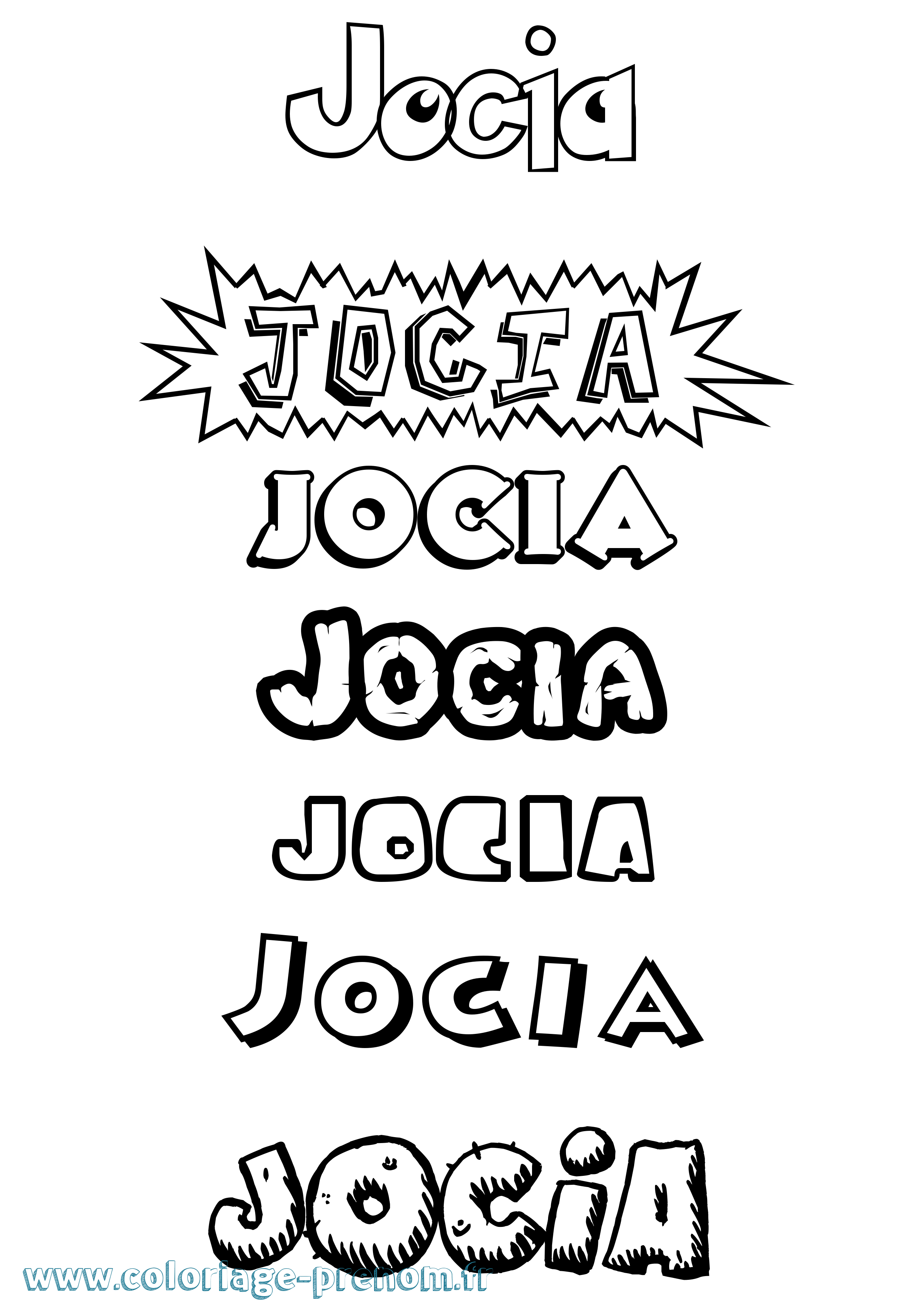 Coloriage Jocia Dessin Animé Coloriage prénom Jocia Dessin Animé
