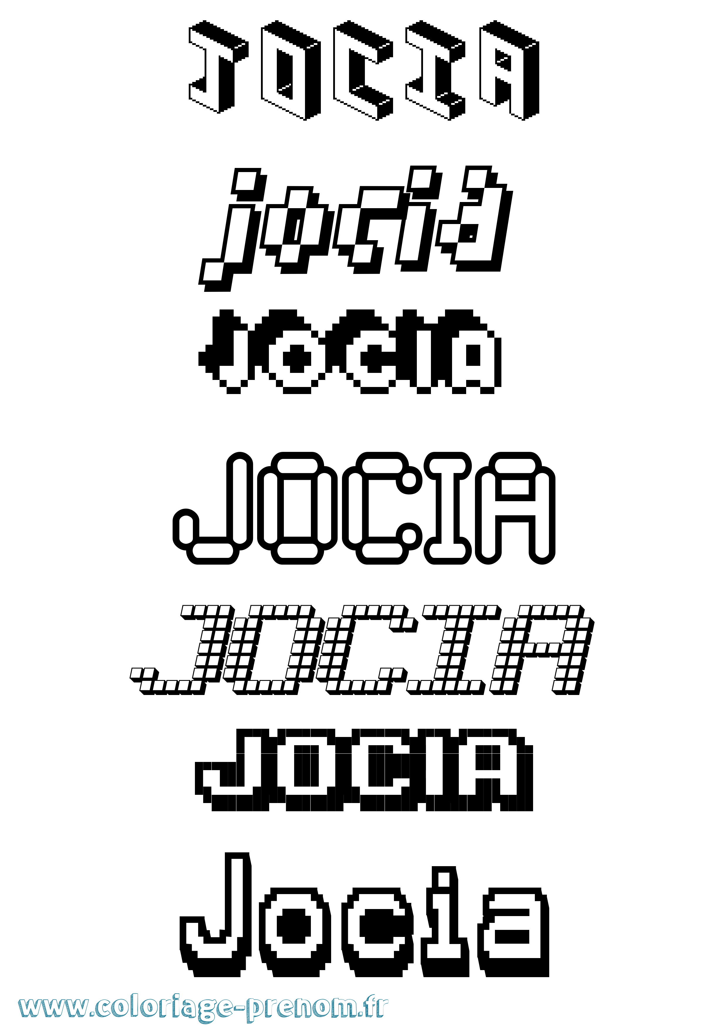 Coloriage Jocia Pixel Coloriage prénom Jocia Pixel