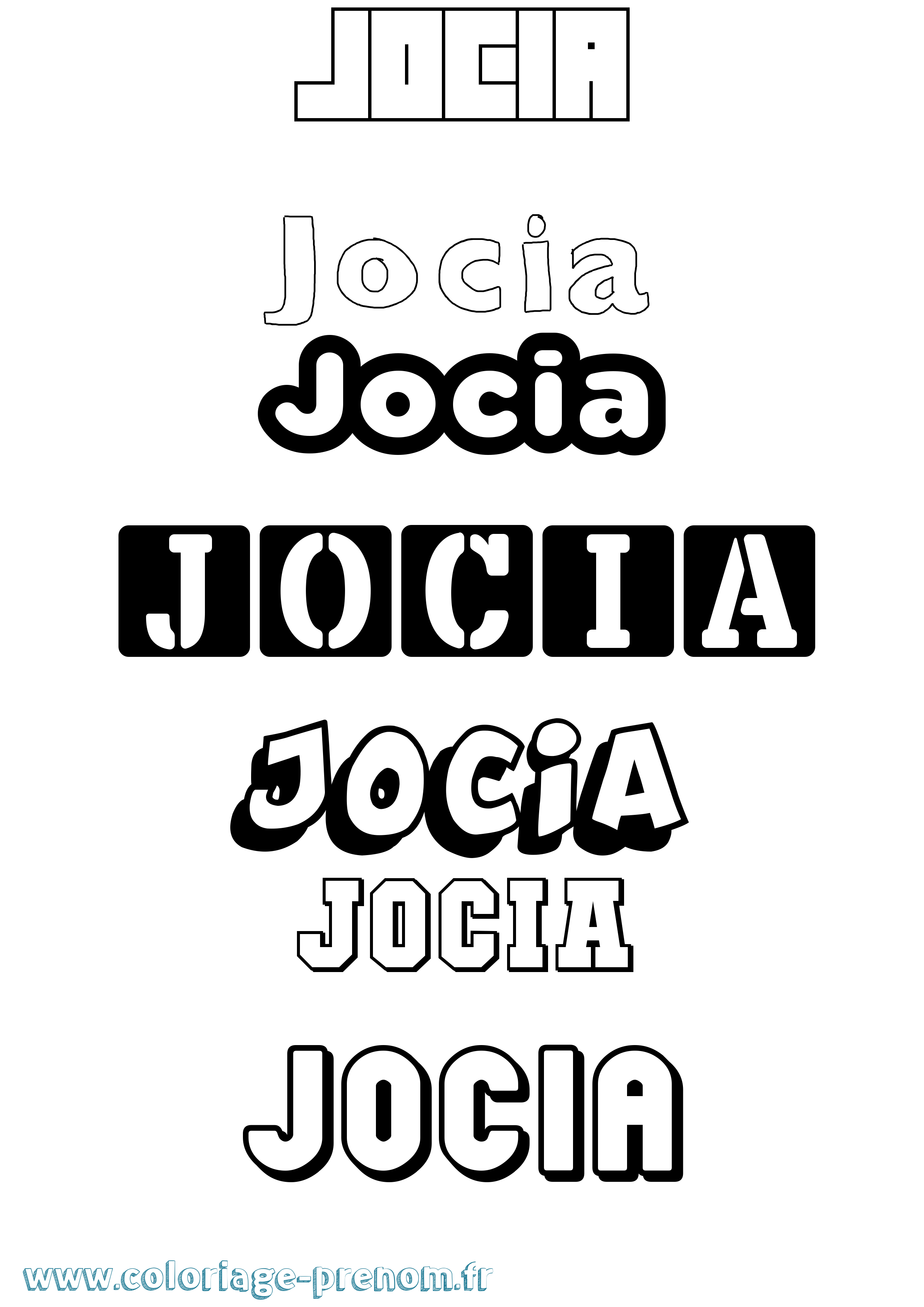 Coloriage Jocia Simple Coloriage prénom Jocia Simple