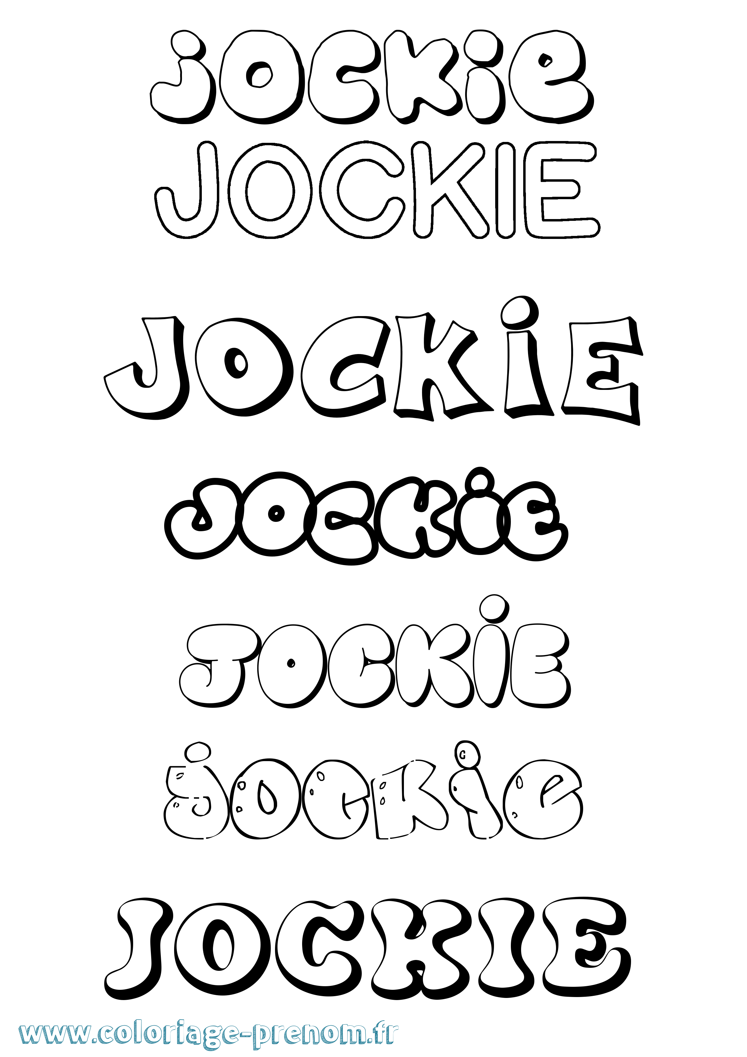 Coloriage Jockie Bubble Coloriage prénom Jockie Bubble