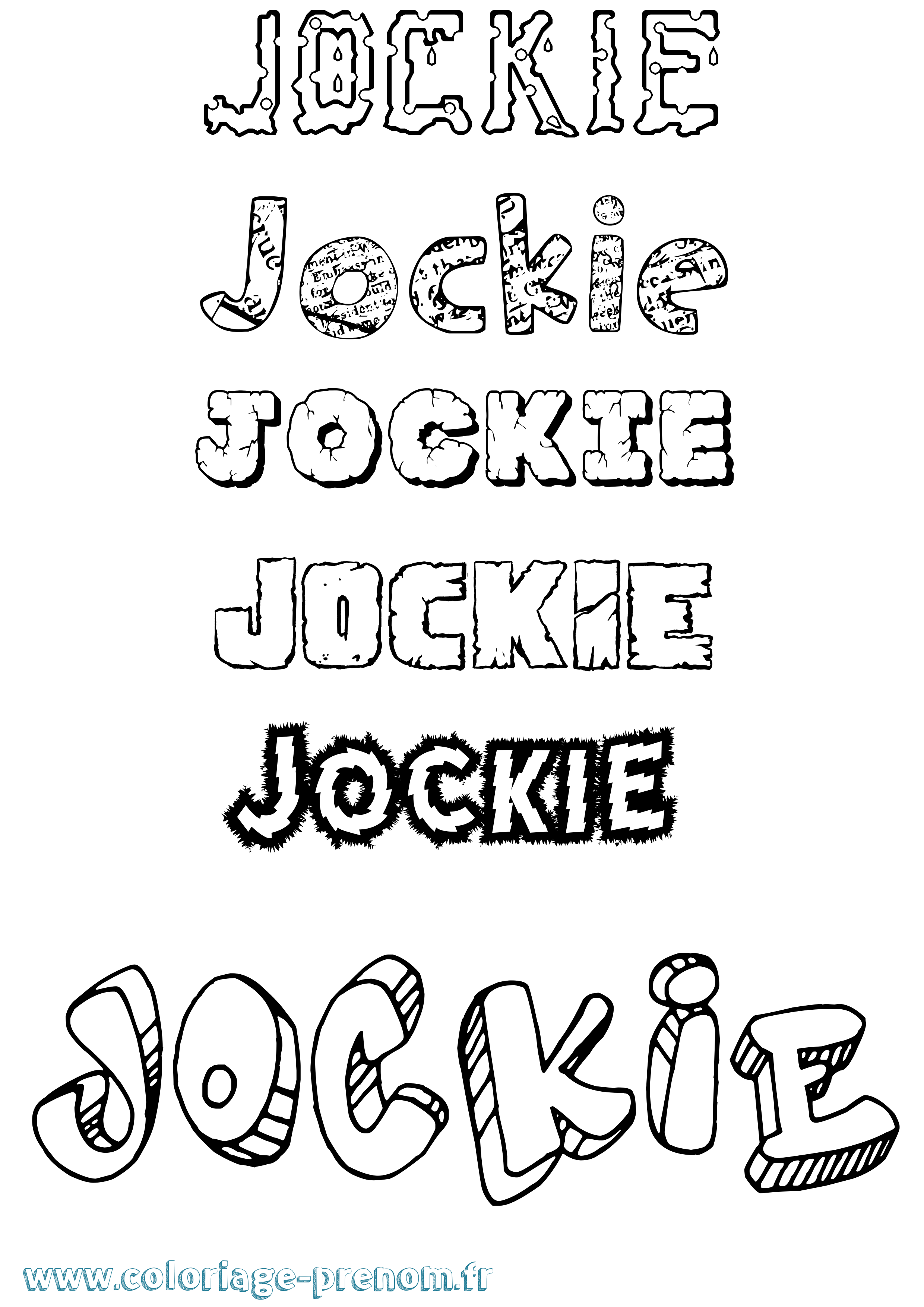 Coloriage Jockie Destructuré Coloriage prénom Jockie Destructuré