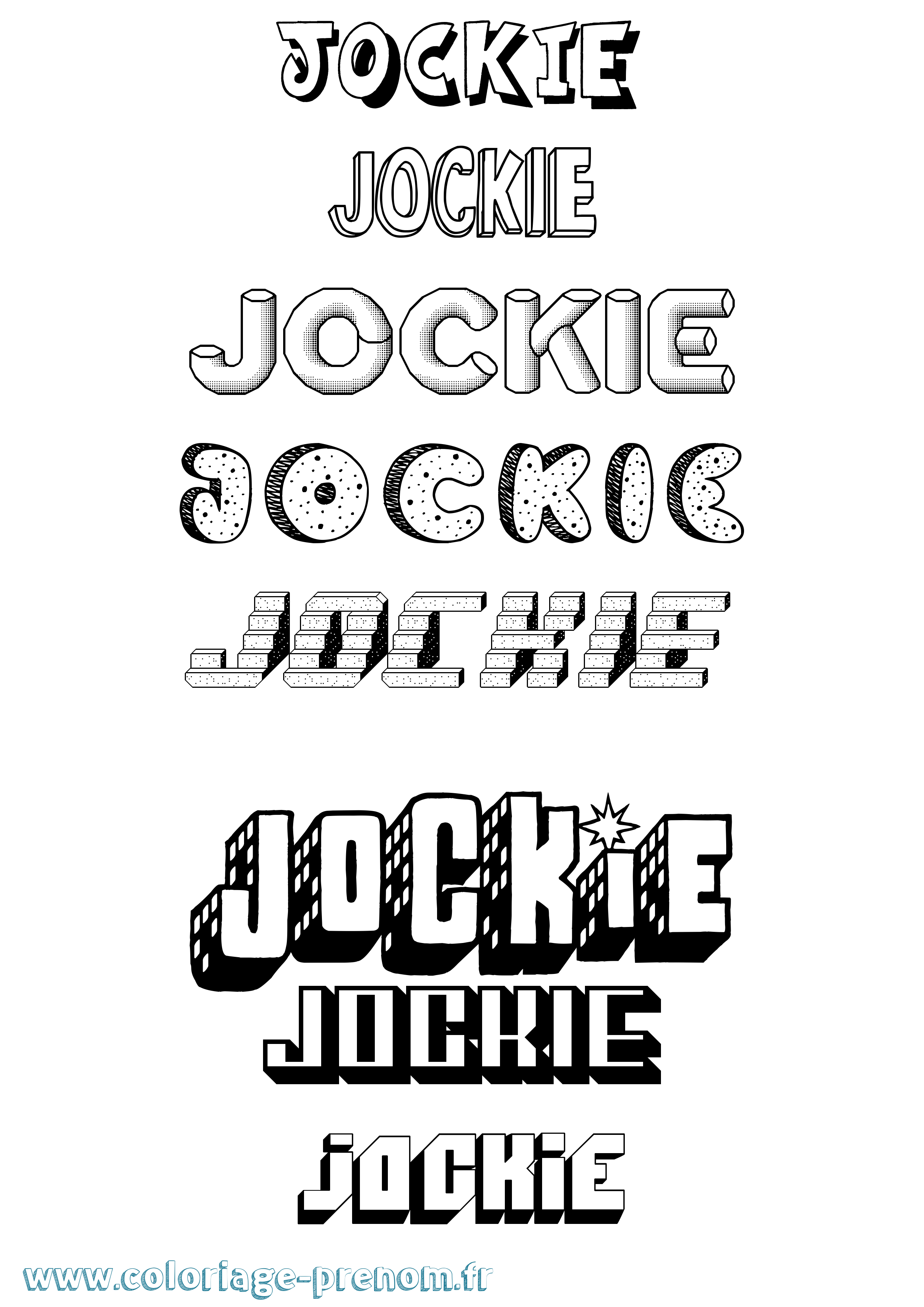 Coloriage Jockie Effet 3D Coloriage prénom Jockie Effet 3D