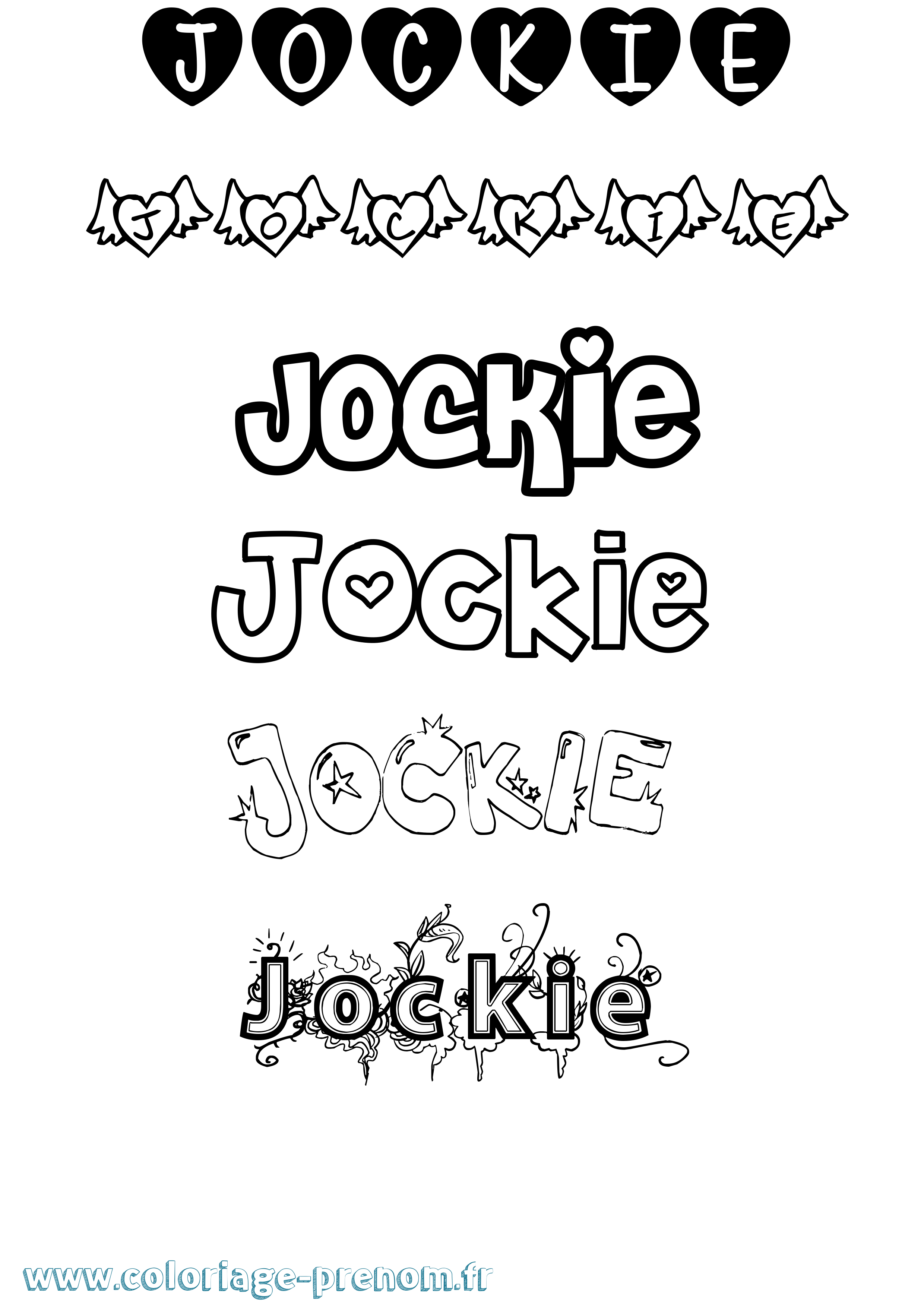 Coloriage Jockie Girly Coloriage prénom Jockie Girly