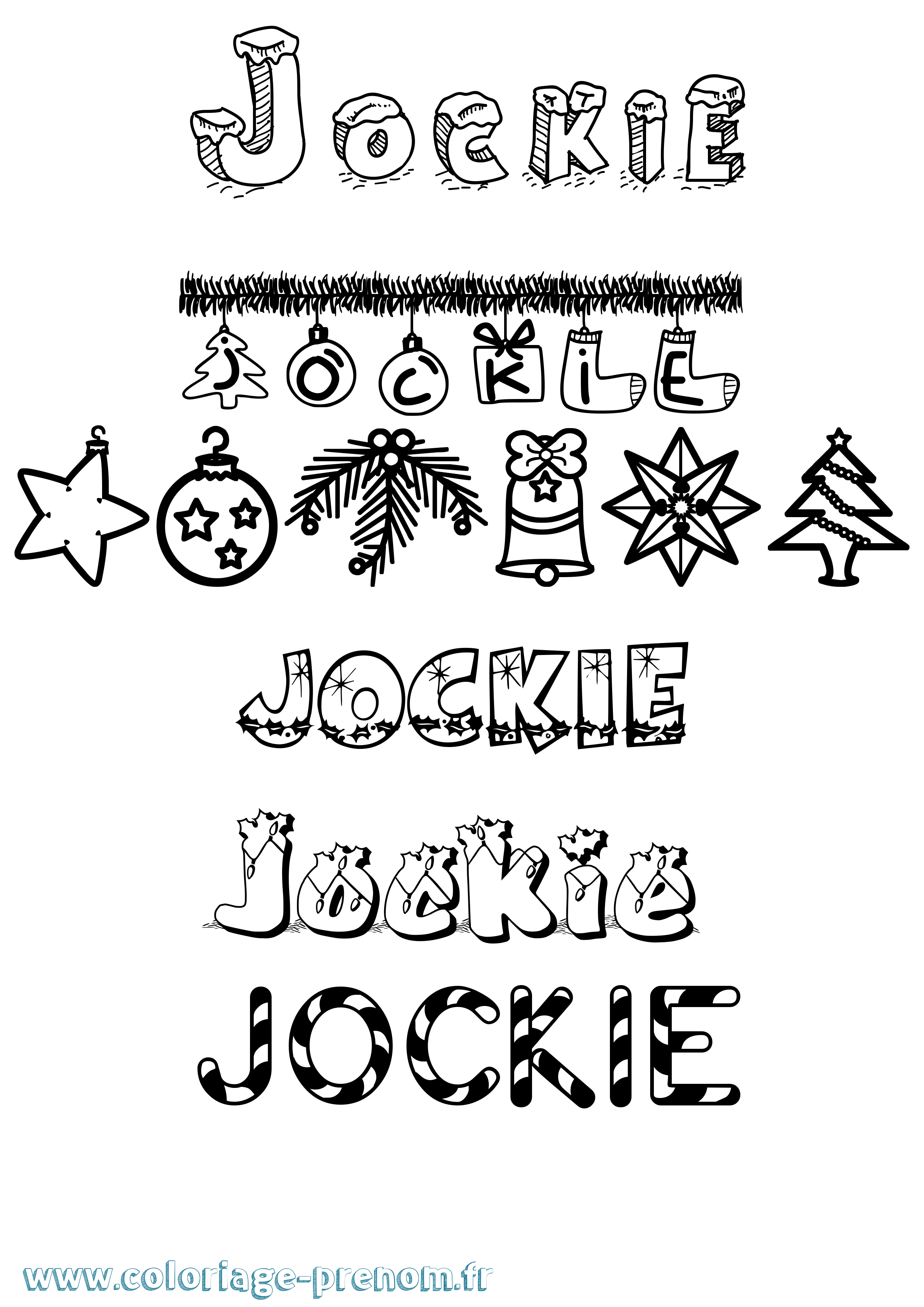 Coloriage Jockie Noël Coloriage prénom Jockie Noël