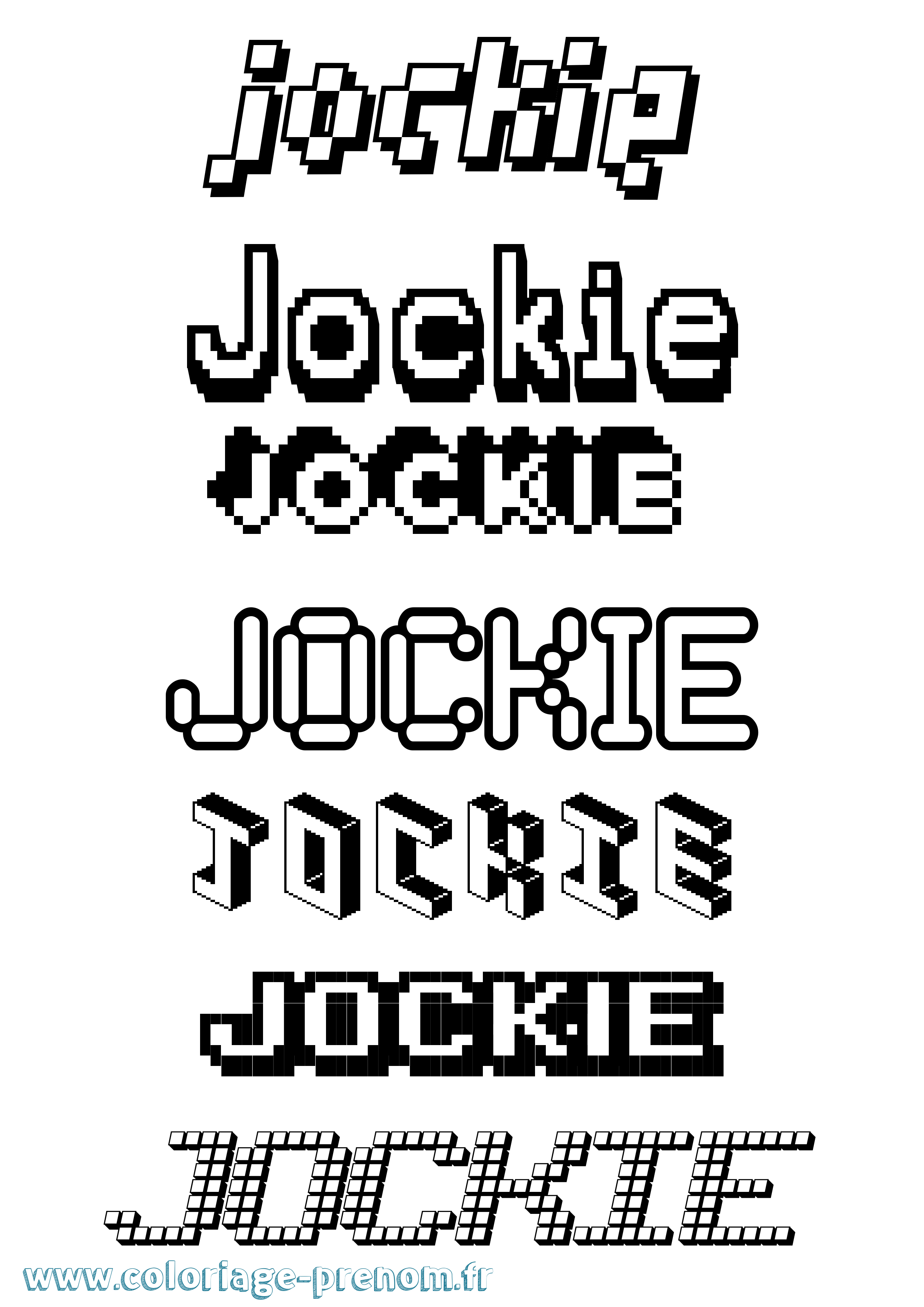 Coloriage Jockie Pixel Coloriage prénom Jockie Pixel