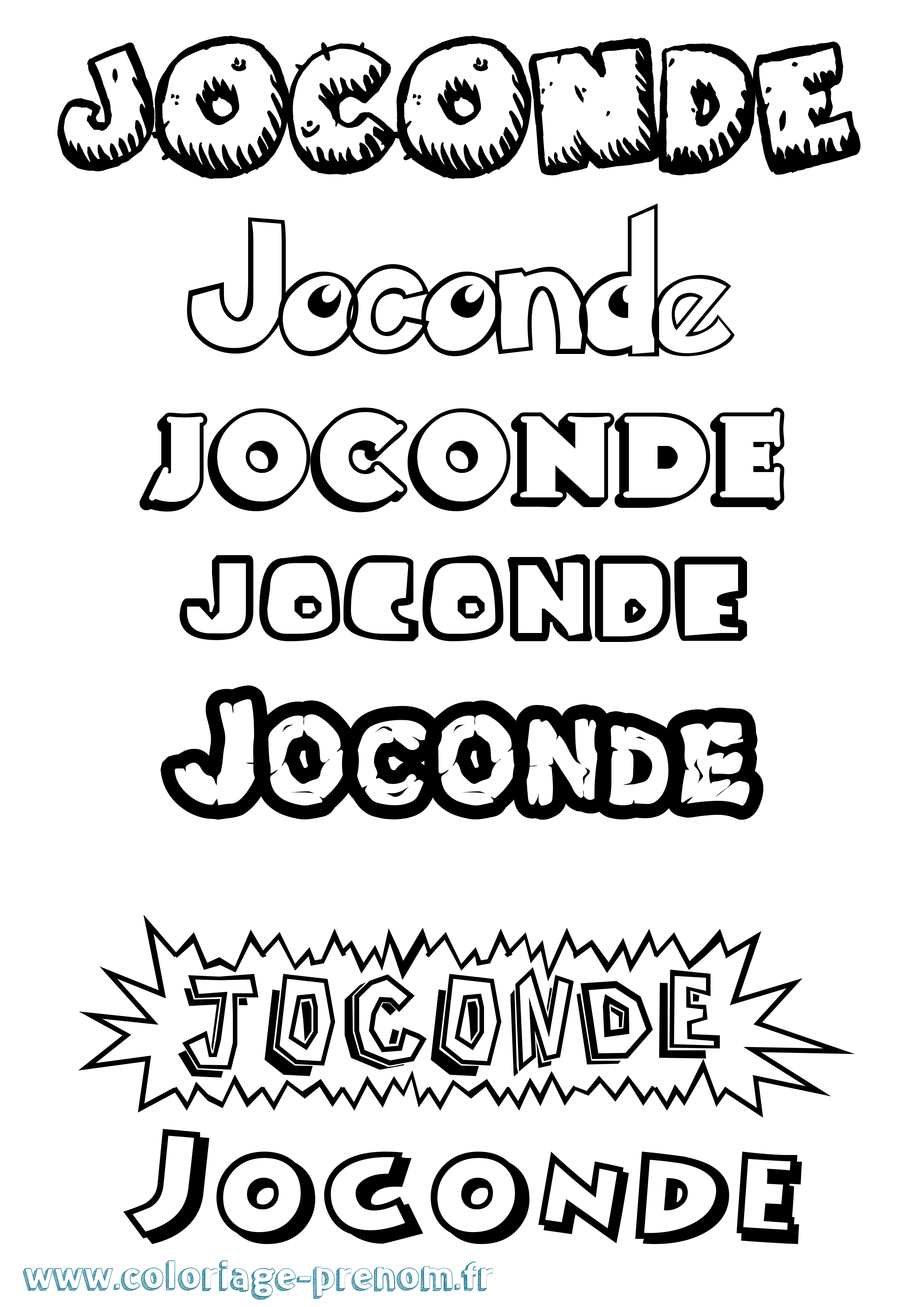 Coloriage Joconde Dessin Animé Coloriage prénom Joconde Dessin Animé