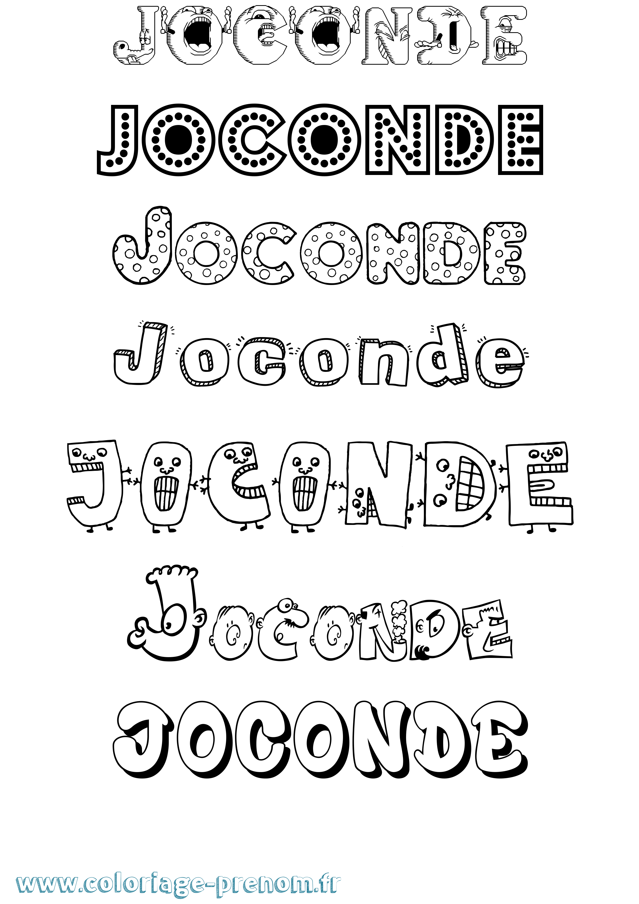 Coloriage Joconde Fun Coloriage prénom Joconde Fun