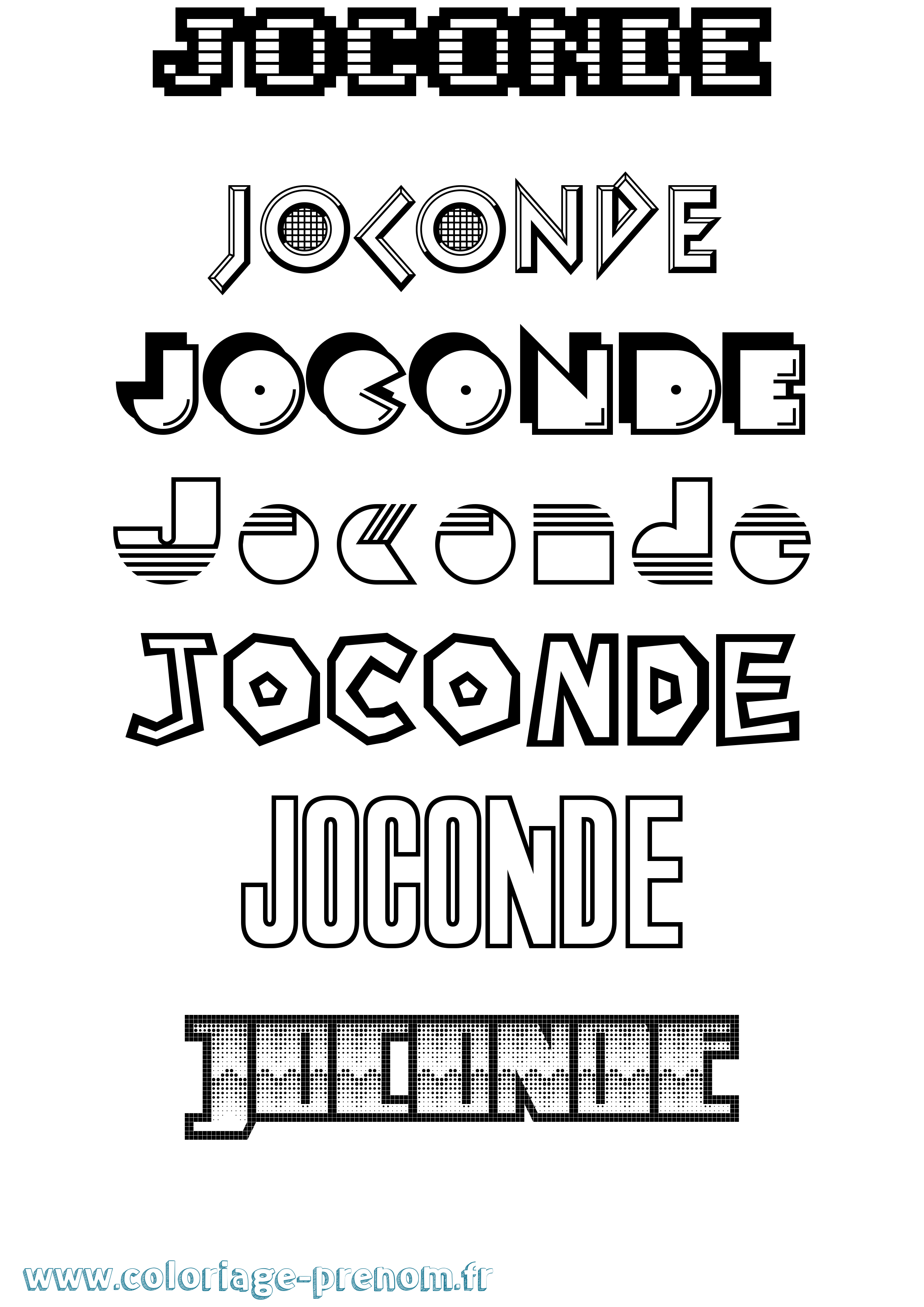 Coloriage Joconde Jeux Vidéos Coloriage prénom Joconde Jeux Vidéos