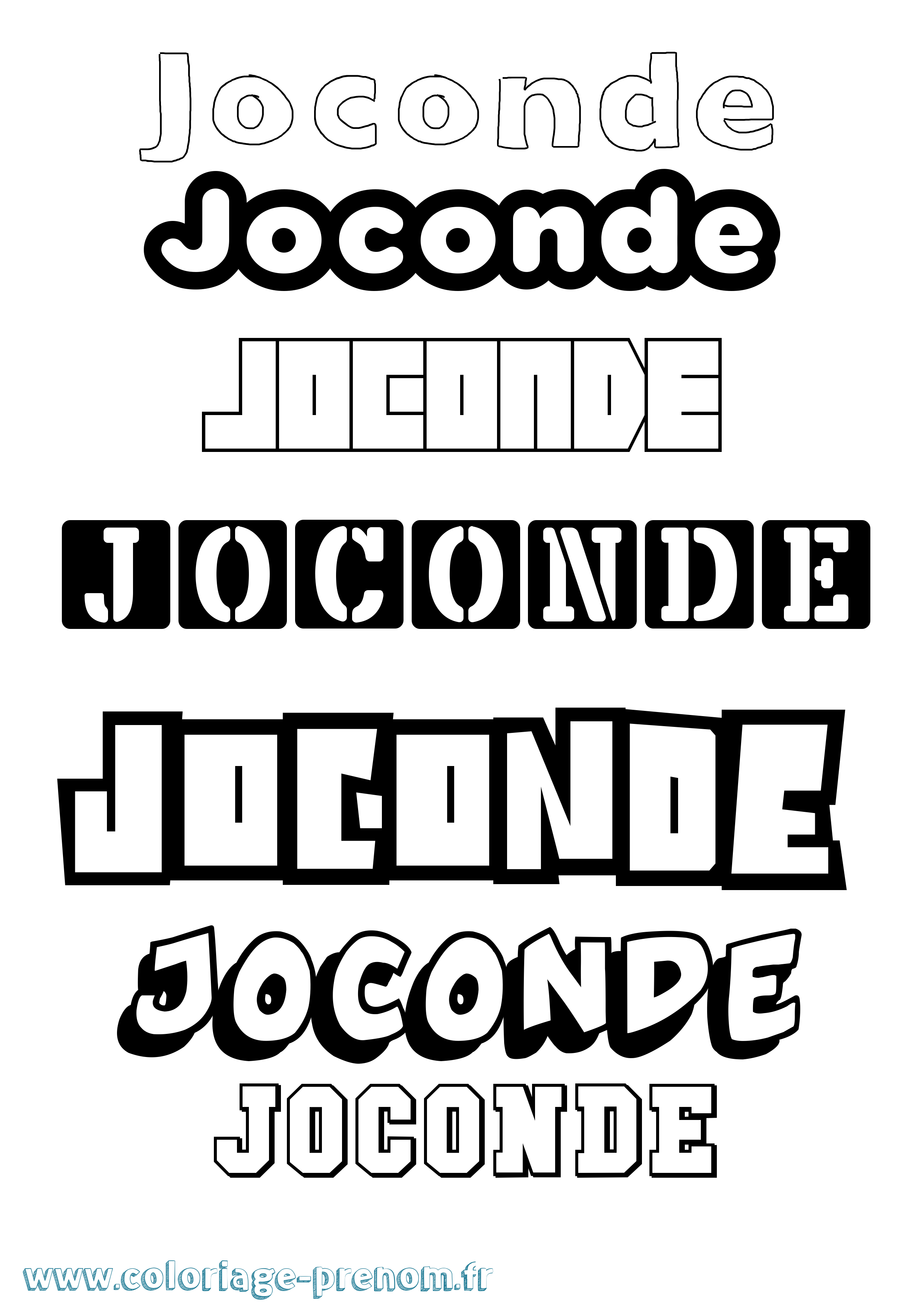 Coloriage Joconde Simple Coloriage prénom Joconde Simple