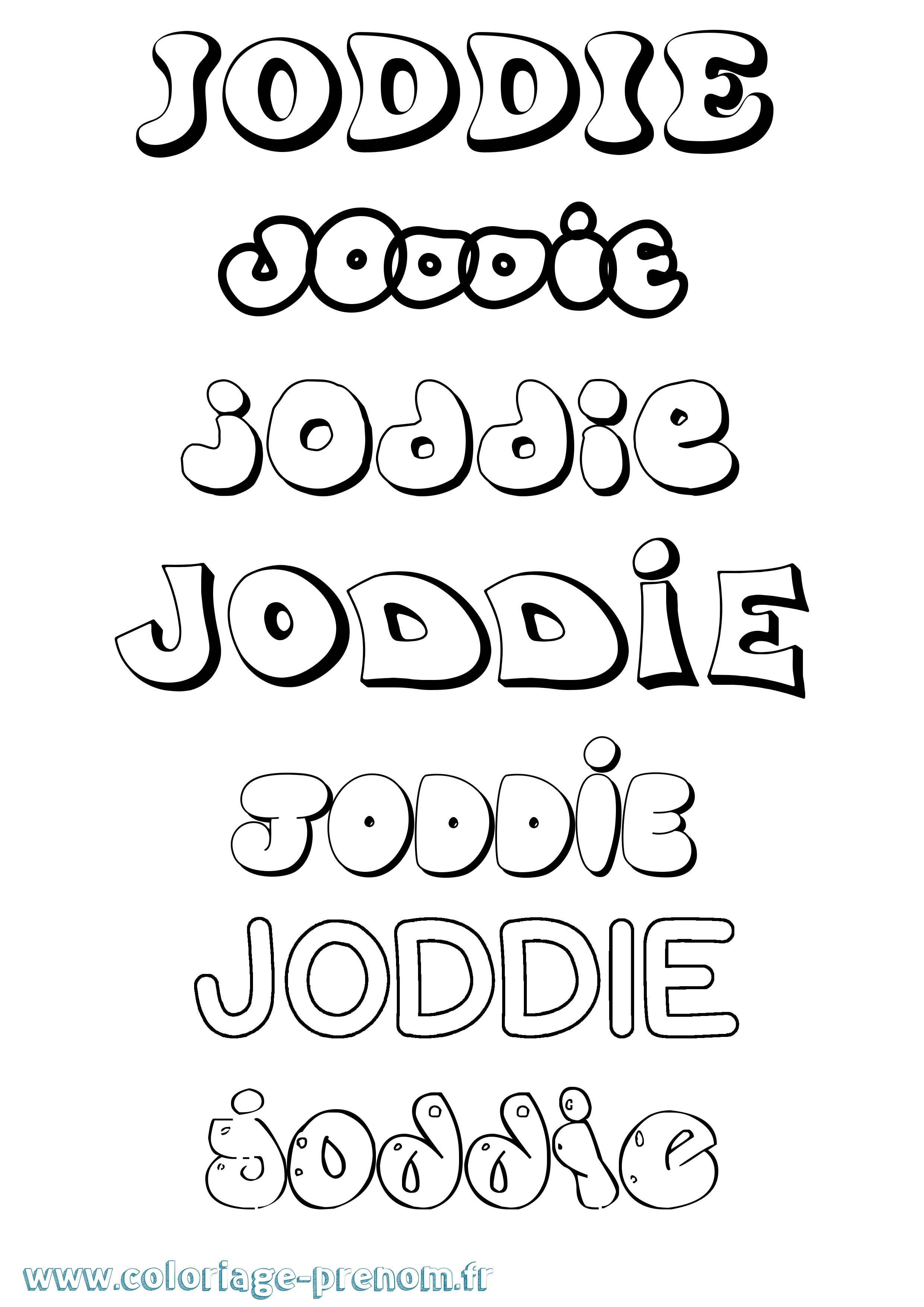 Coloriage Joddie Bubble Coloriage prénom Joddie Bubble