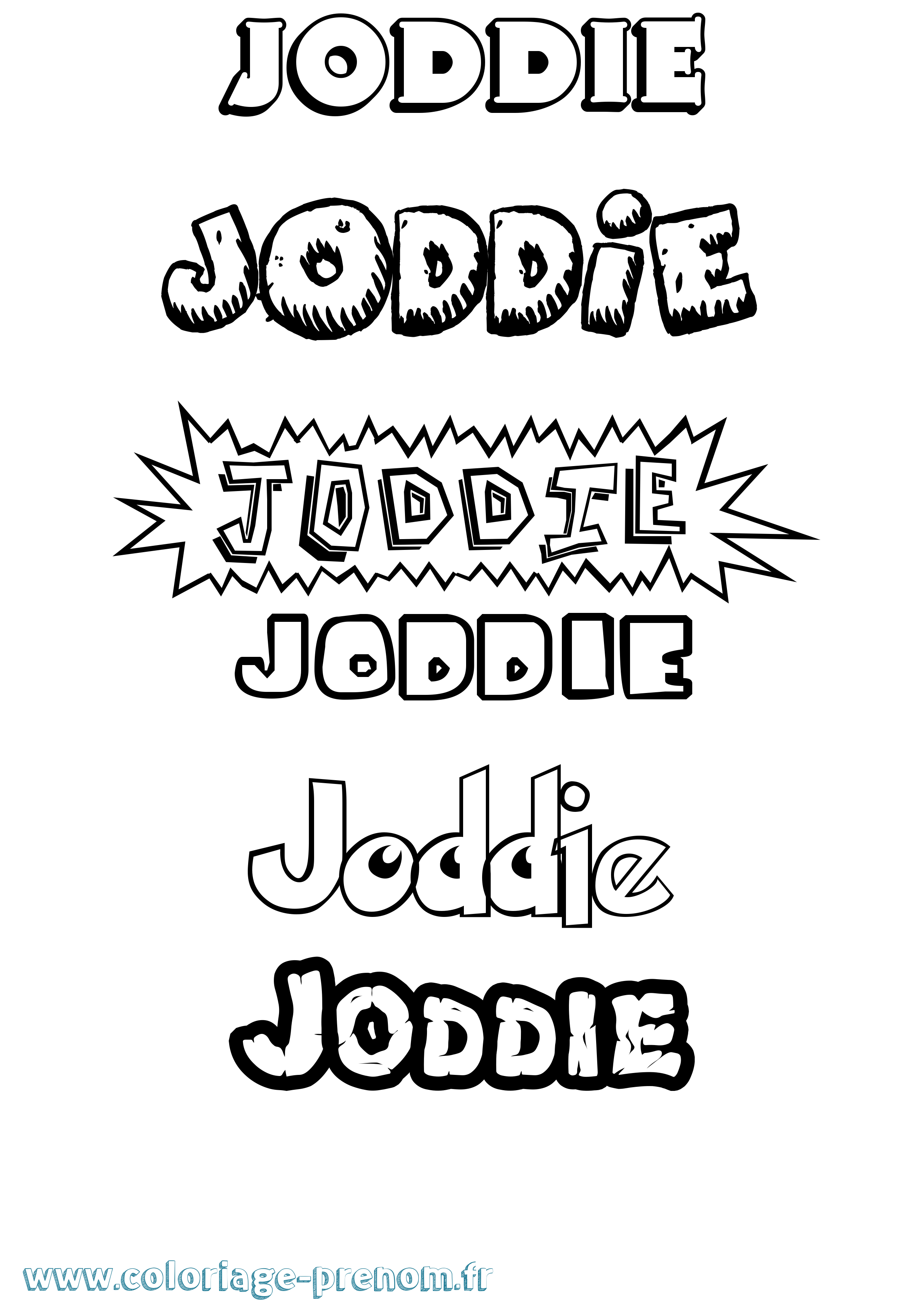 Coloriage Joddie Dessin Animé Coloriage prénom Joddie Dessin Animé