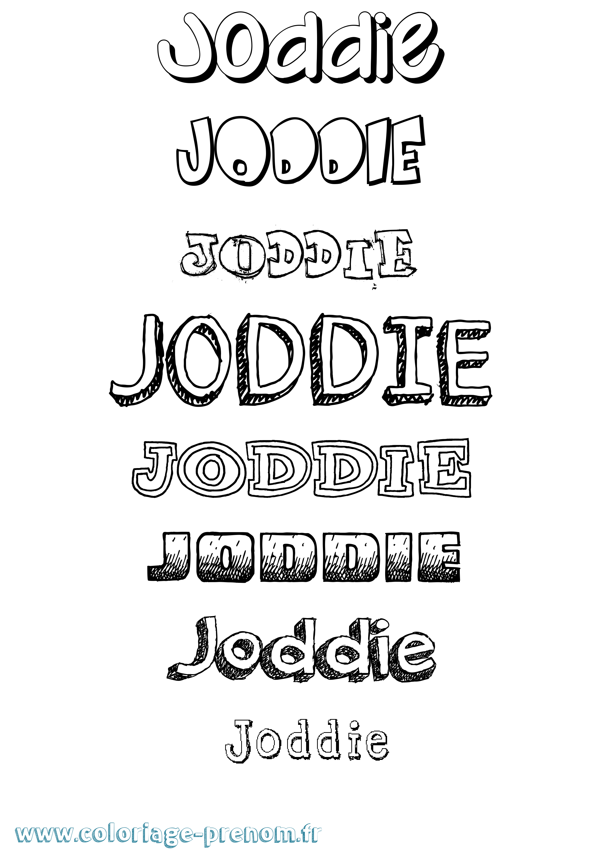 Coloriage Joddie Dessiné Coloriage prénom Joddie Dessiné