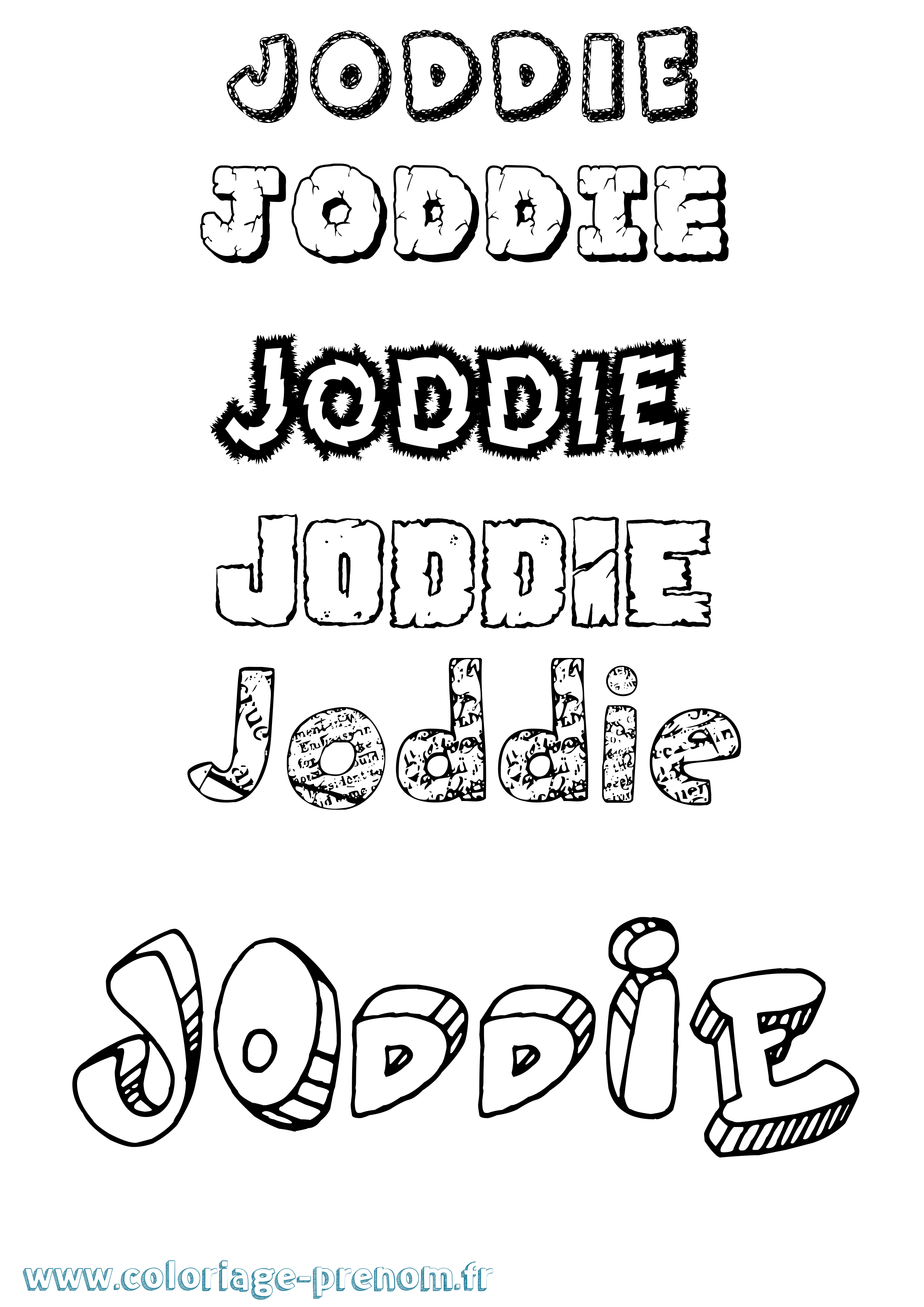 Coloriage Joddie Destructuré Coloriage prénom Joddie Destructuré
