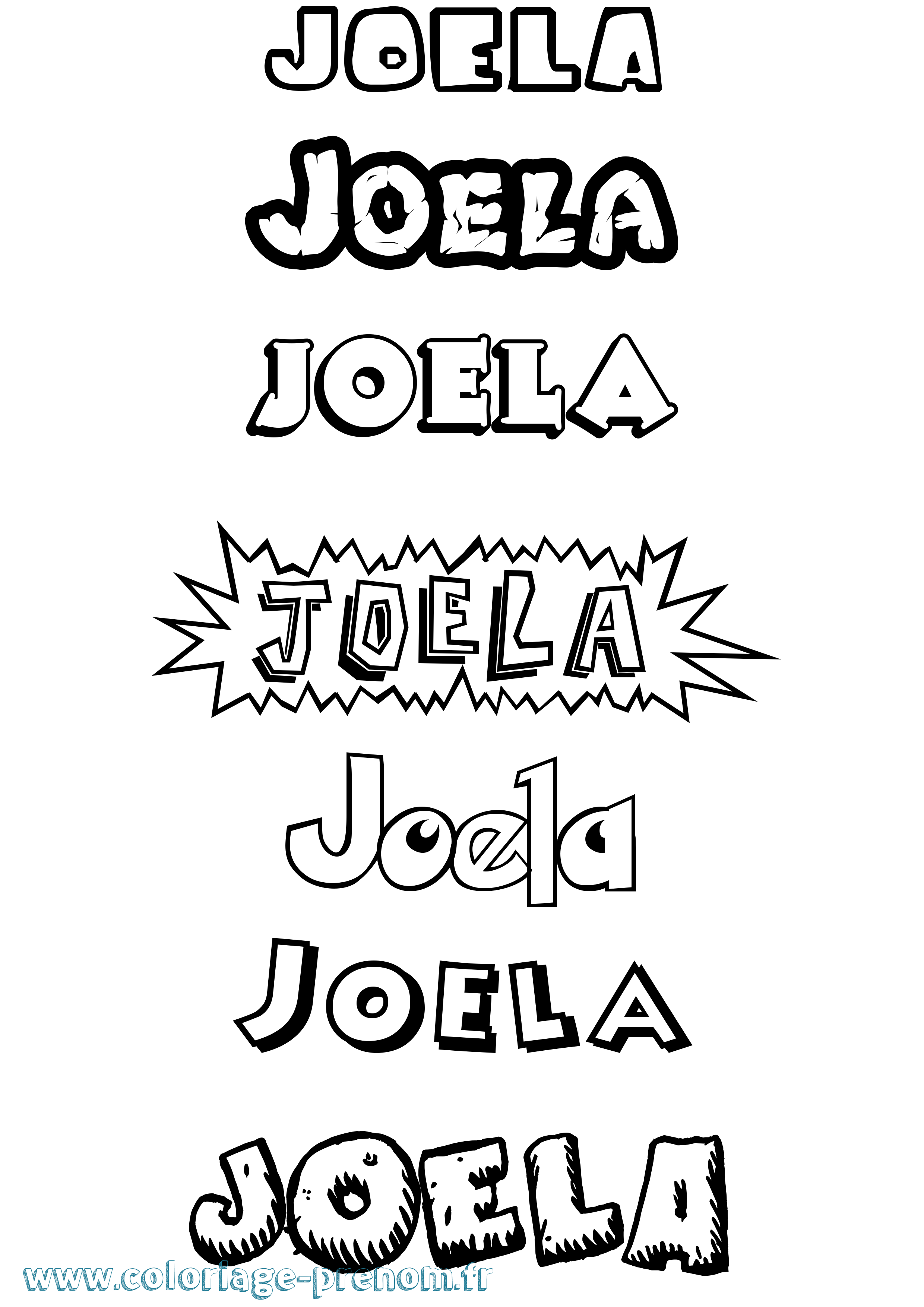 Coloriage Joela Dessin Animé Coloriage prénom Joela Dessin Animé