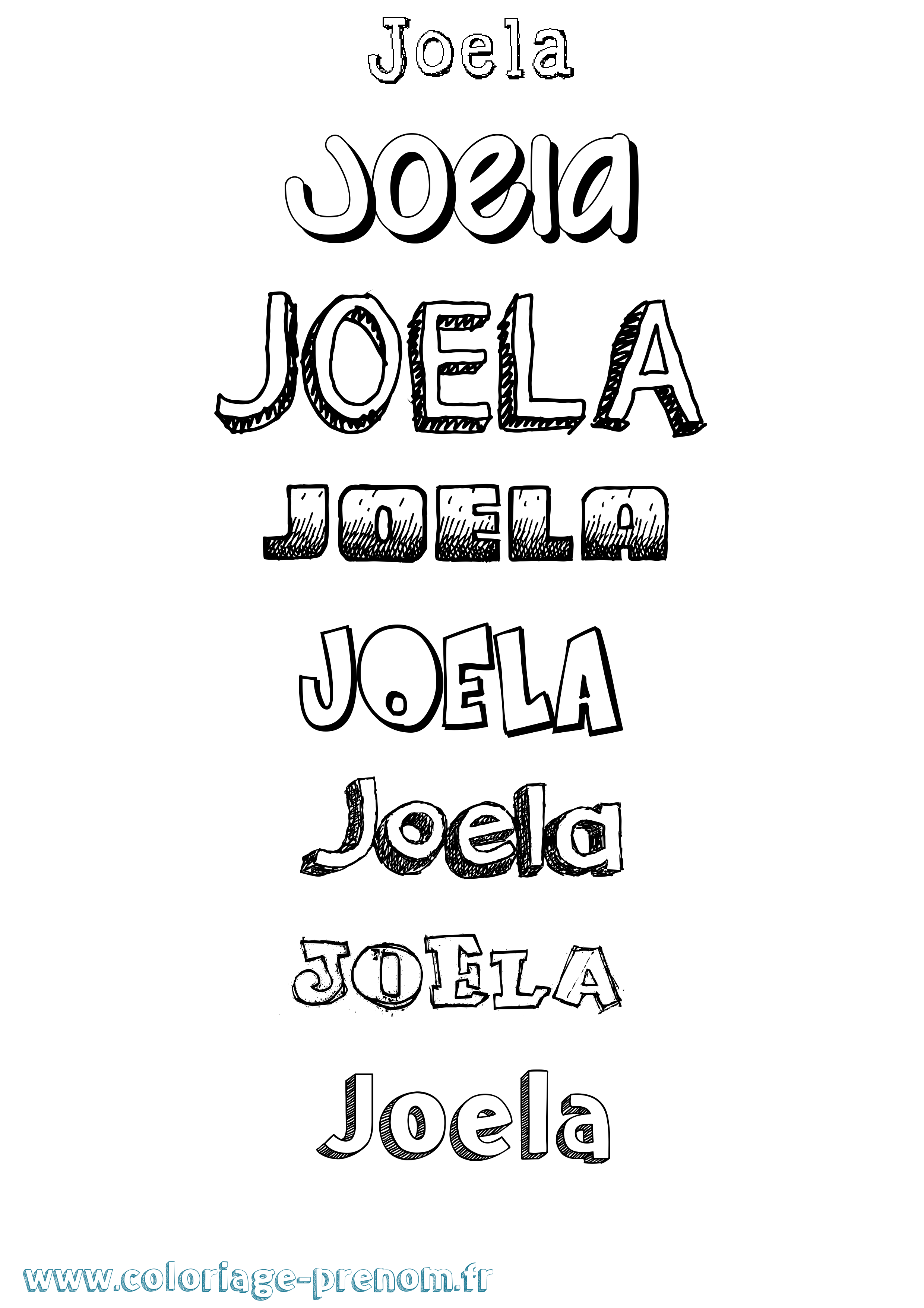 Coloriage Joela Dessiné Coloriage prénom Joela Dessiné