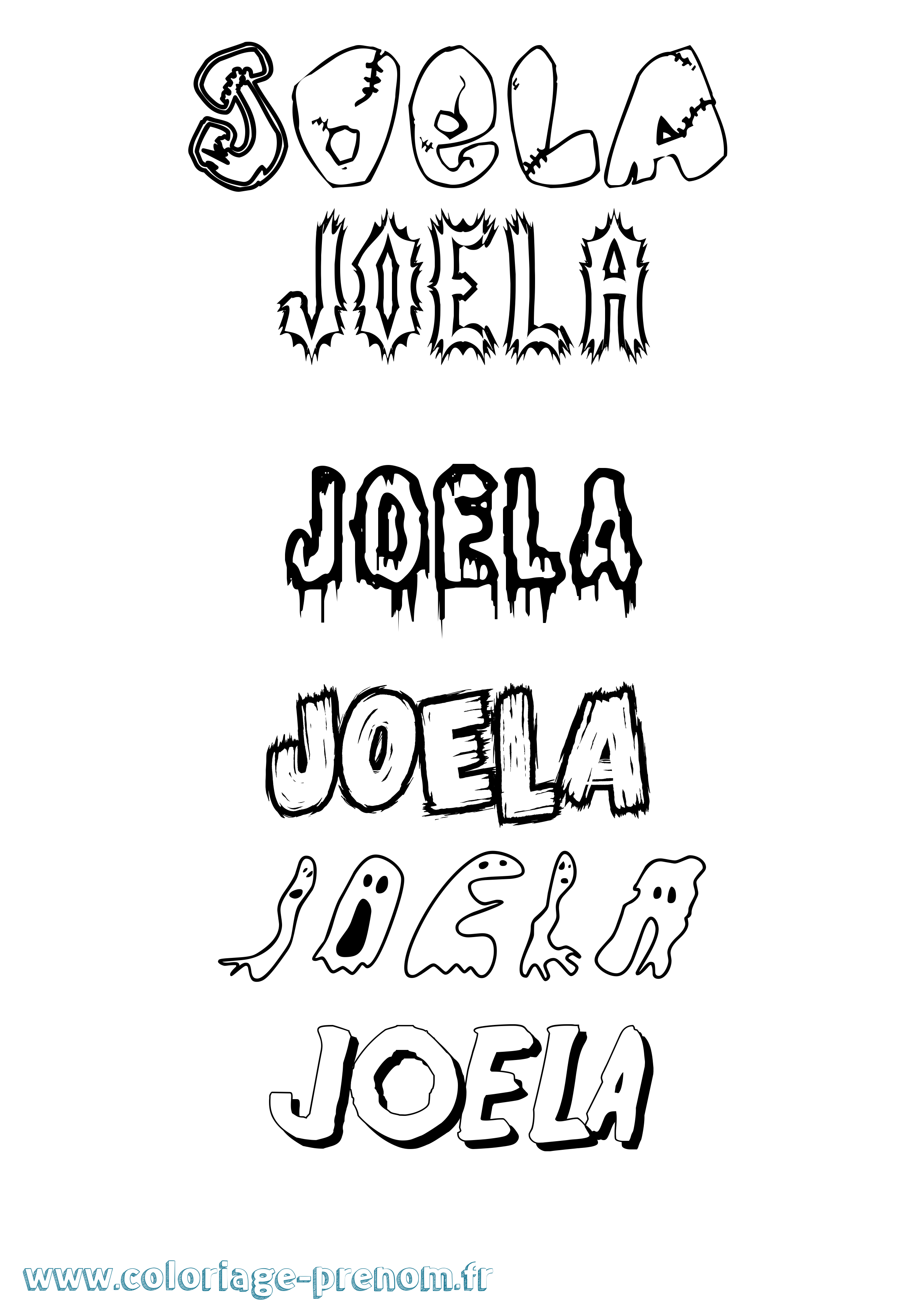 Coloriage Joela Frisson Coloriage prénom Joela Frisson