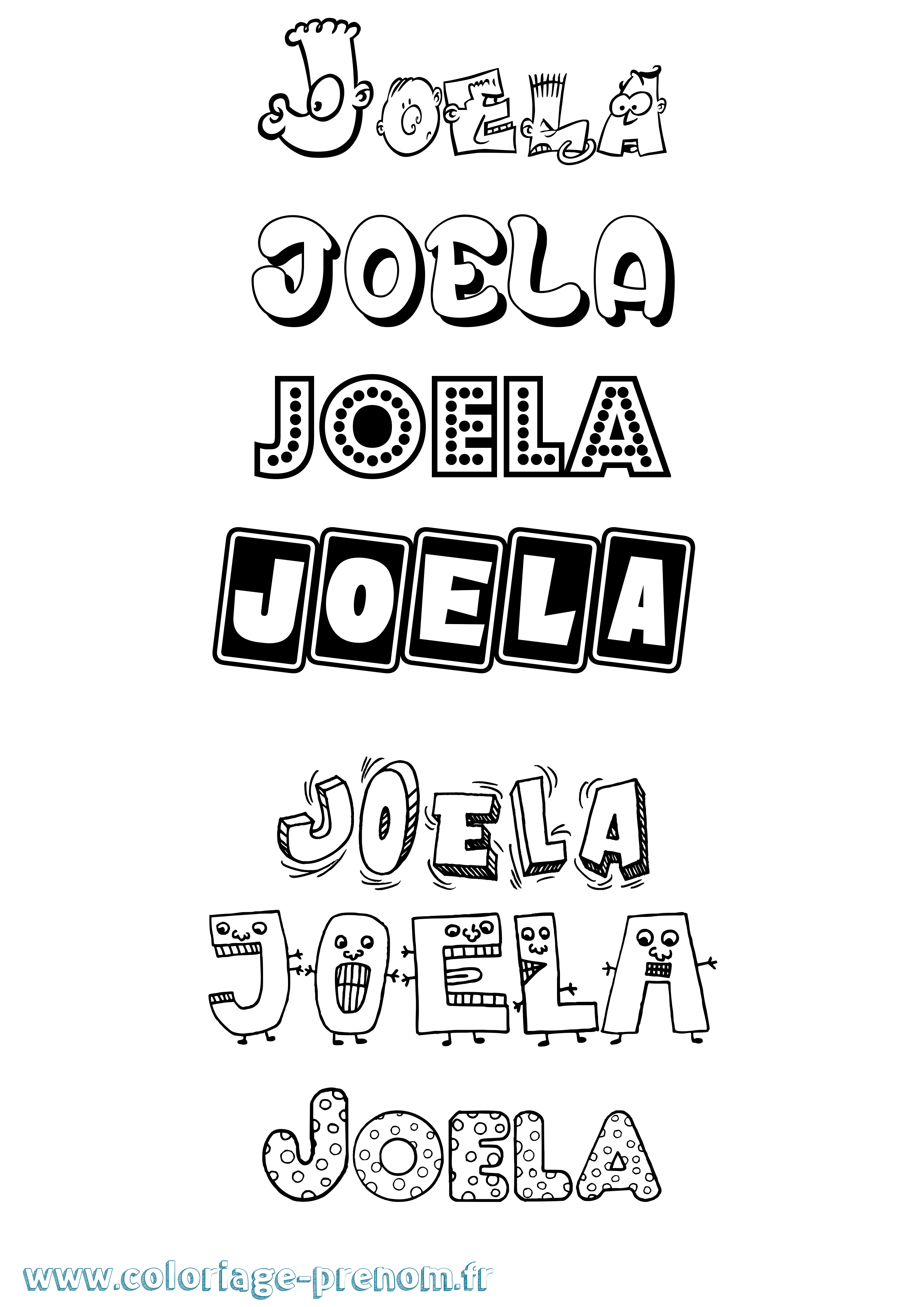 Coloriage Joela Fun Coloriage prénom Joela Fun