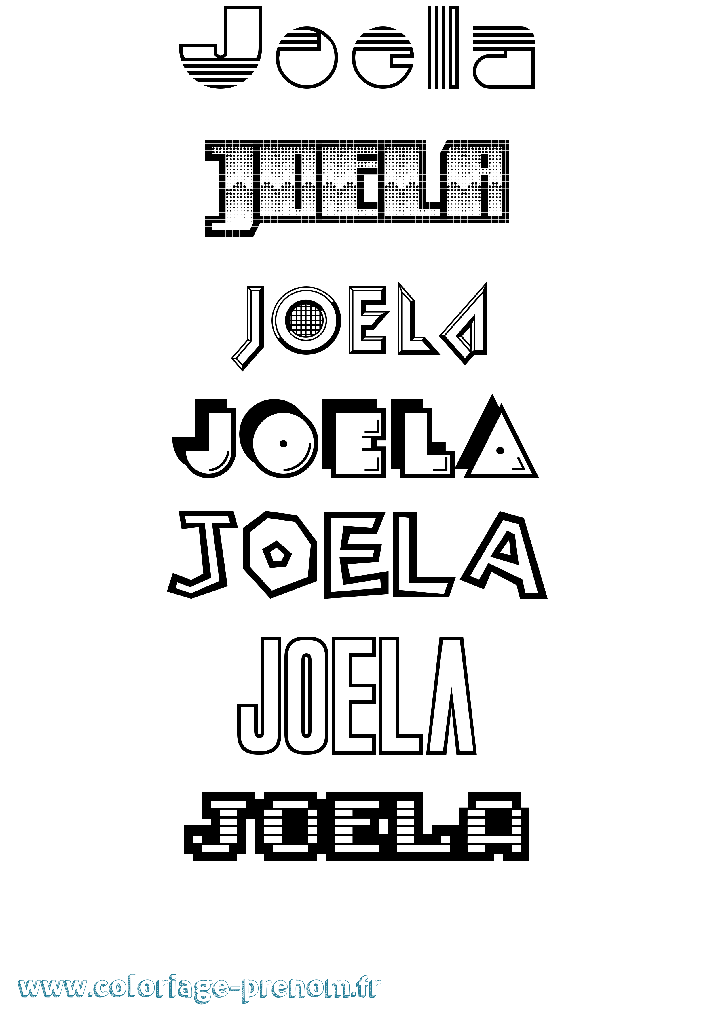 Coloriage Joela Jeux Vidéos Coloriage prénom Joela Jeux Vidéos