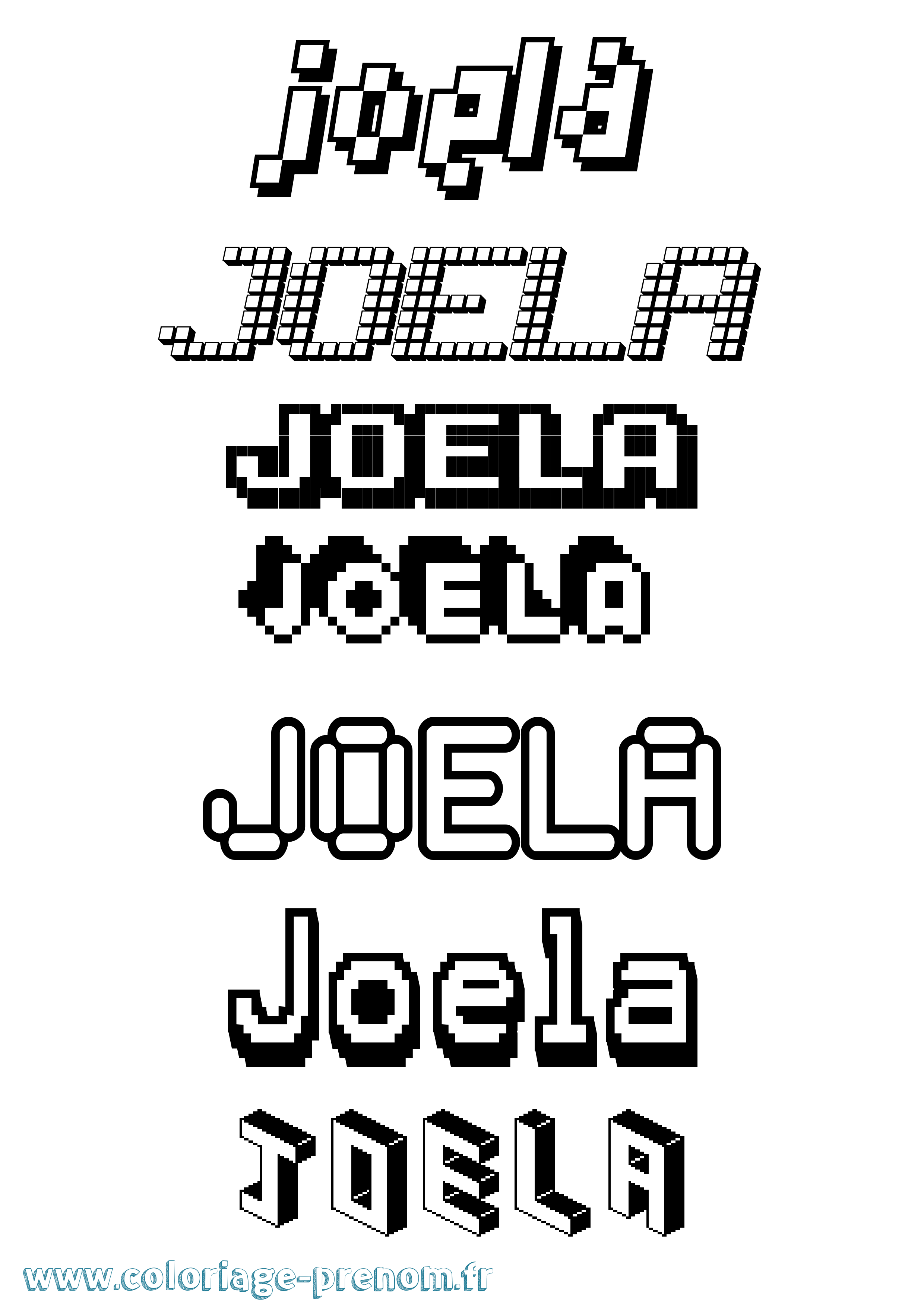 Coloriage Joela Pixel Coloriage prénom Joela Pixel